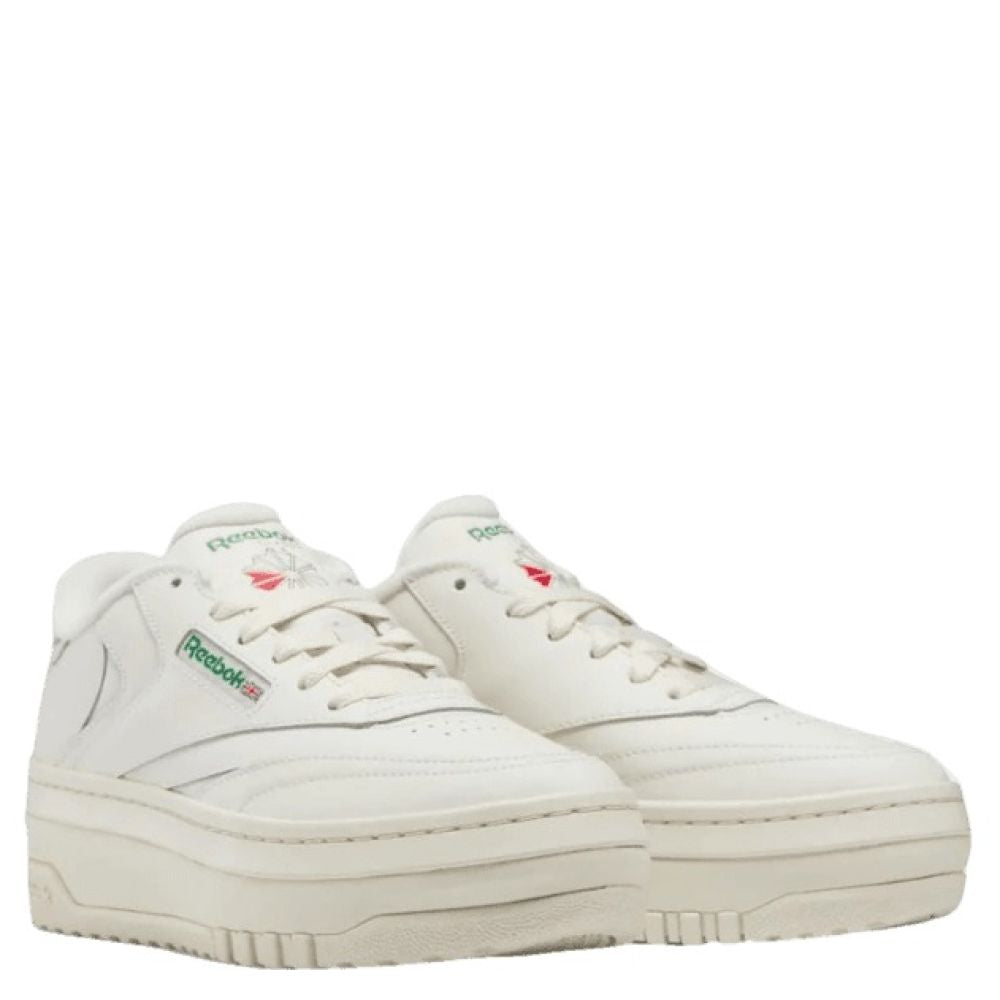 Reebok Women&#39;s Club C Extra in  Chalk/Chalk/Glen Green