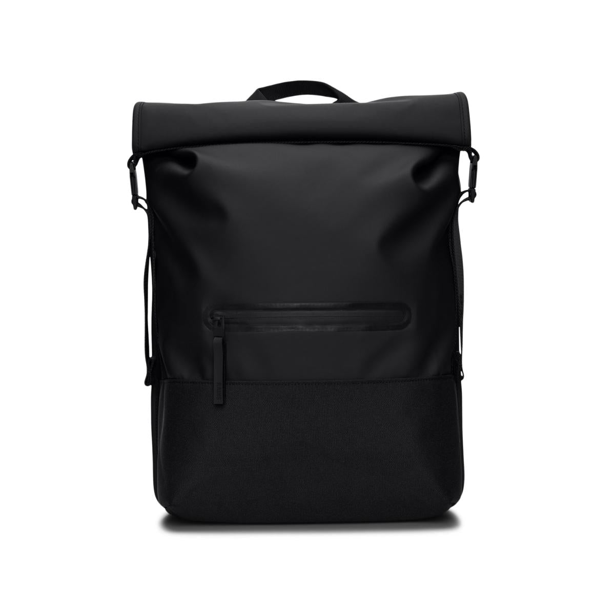 Rains Trail Rolltop Backpack in Black
