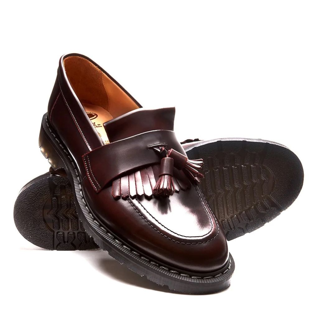 Solovair Tassel Loafer in Burgundy Rub-Off