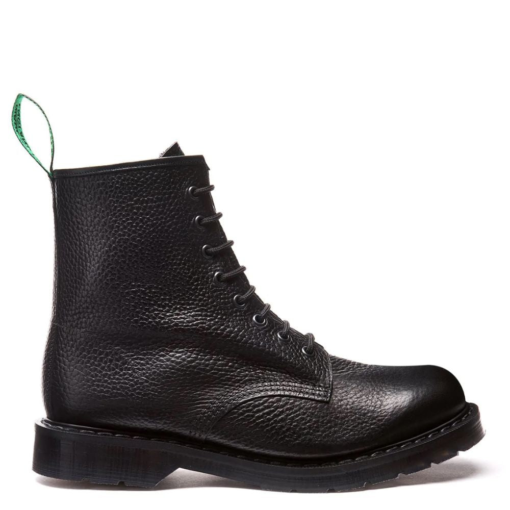 Solovair 8 Eye Derby Boot in Black Grain