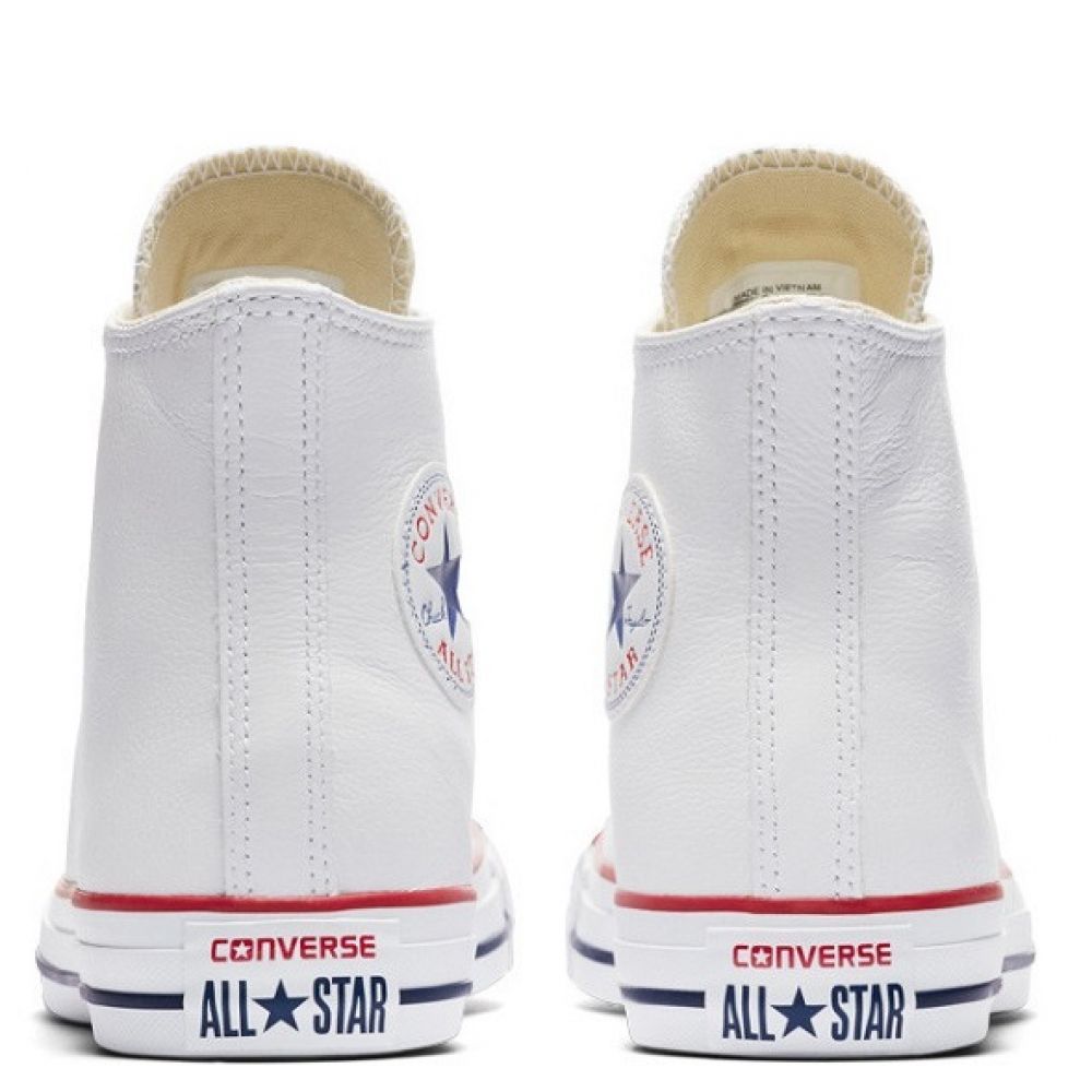 Converse Chuck Taylor All Star Leather High Top in Optic White