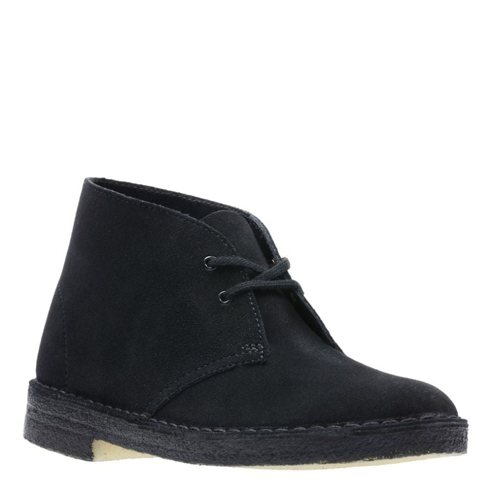 Clarks Women's Desert Boot in Black Suede