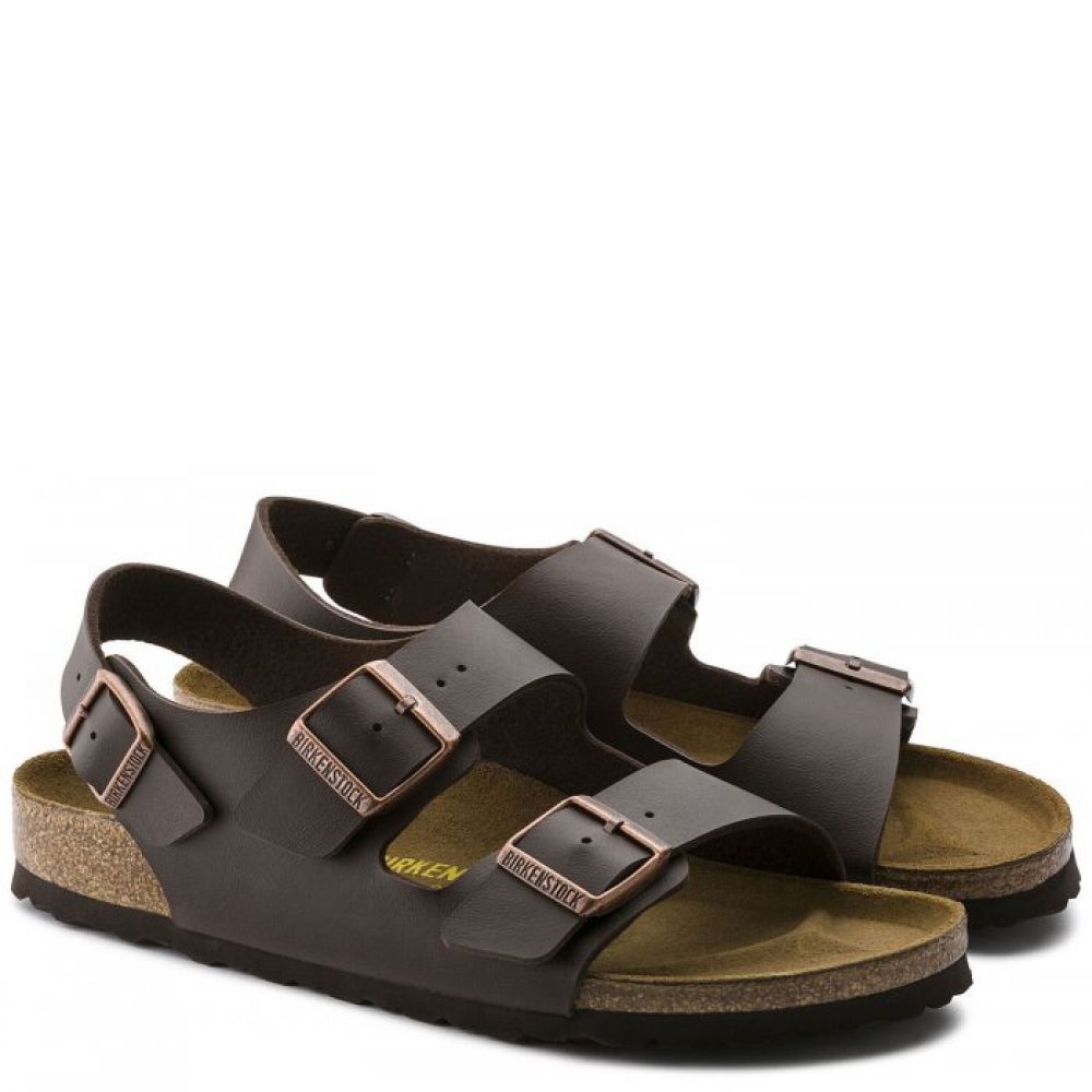 Birkenstock Milano Birko-Flor in Dark Brown