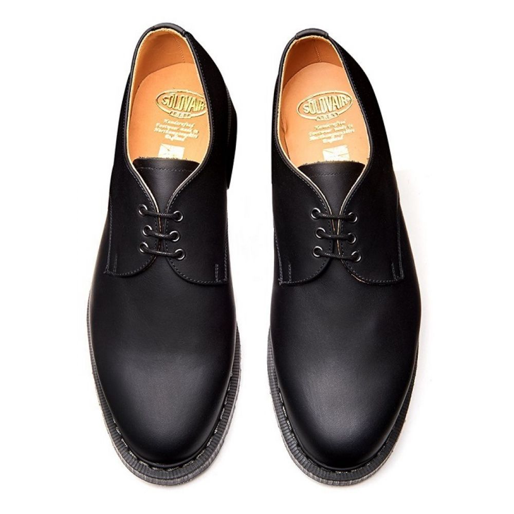 Solovair Gibson Shoe in Black Greasy