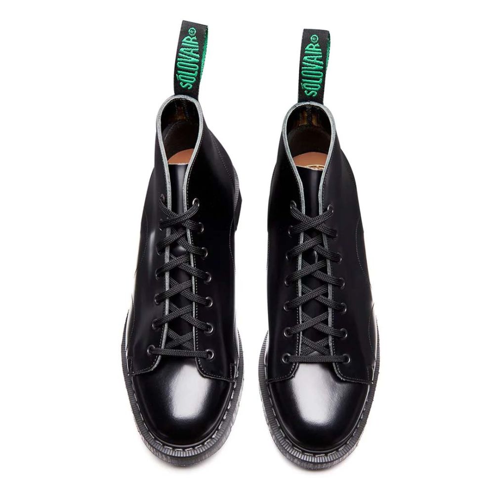 Solovair Monkey Boot in Black Hi-Shine