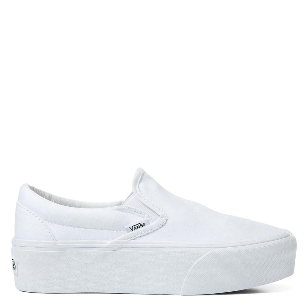 Vans Classic Slip-On stackform sneakers in black/white