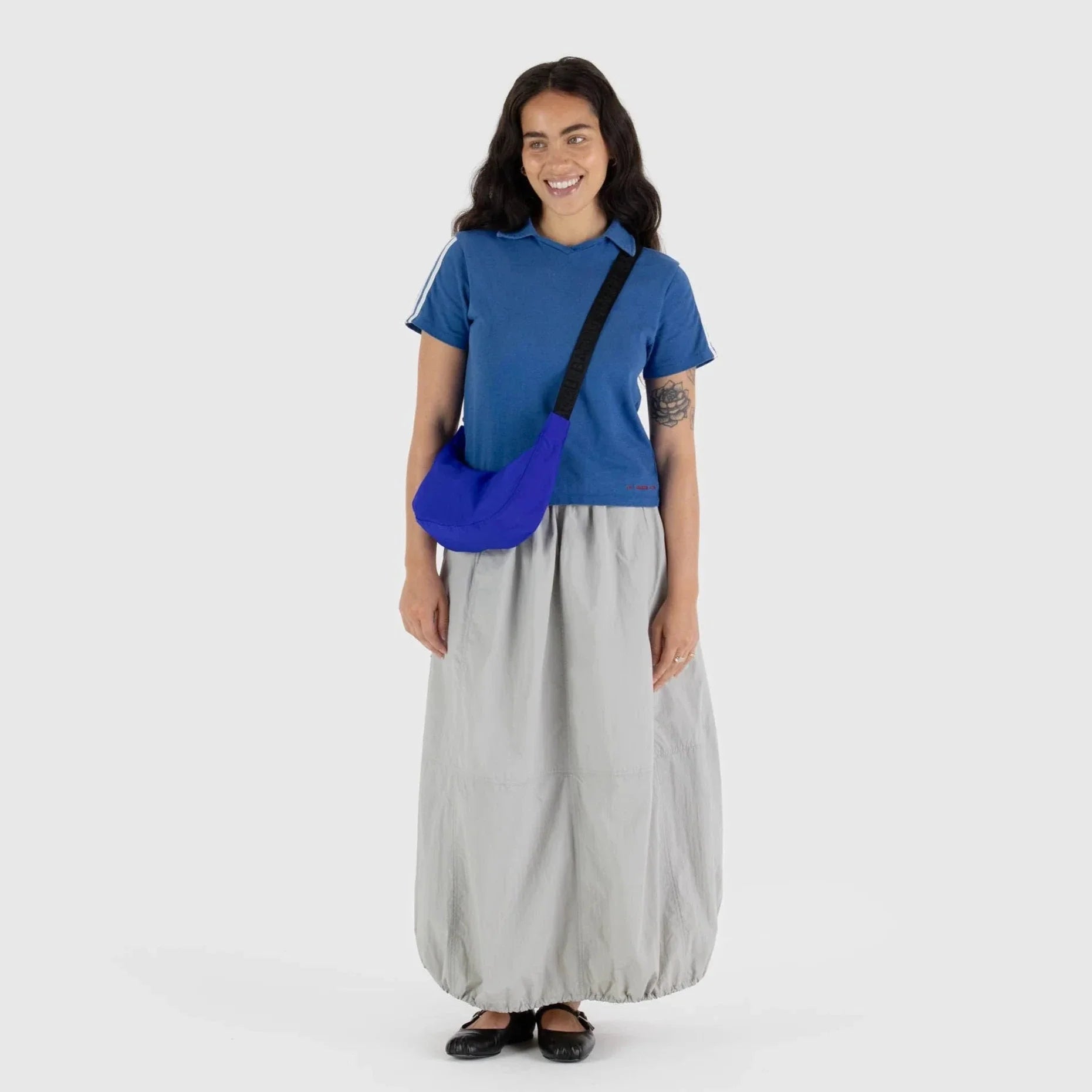 Baggu Small Nylon Crescent Bag in Lapis