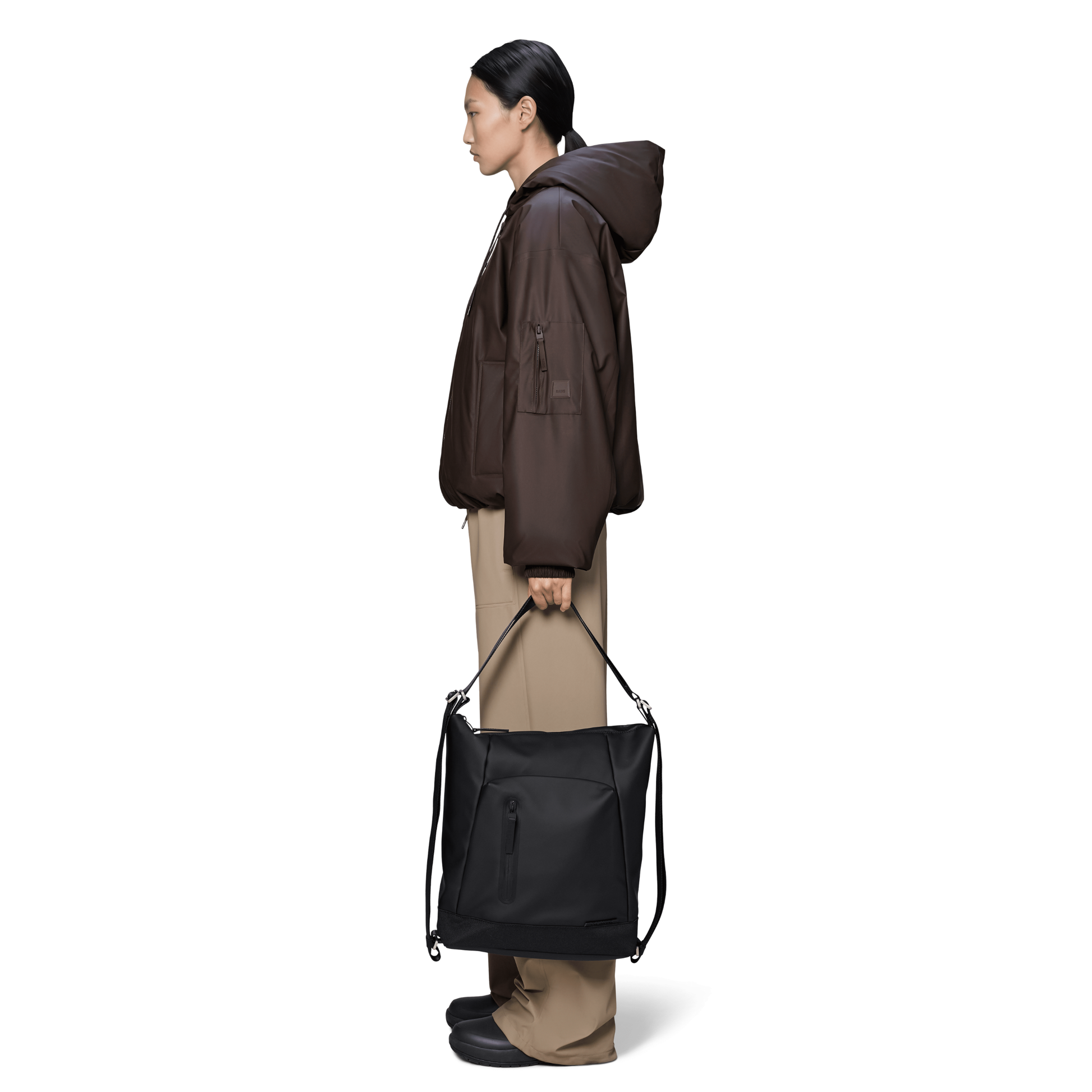 Rains Otaru Hobo Backpack in Black