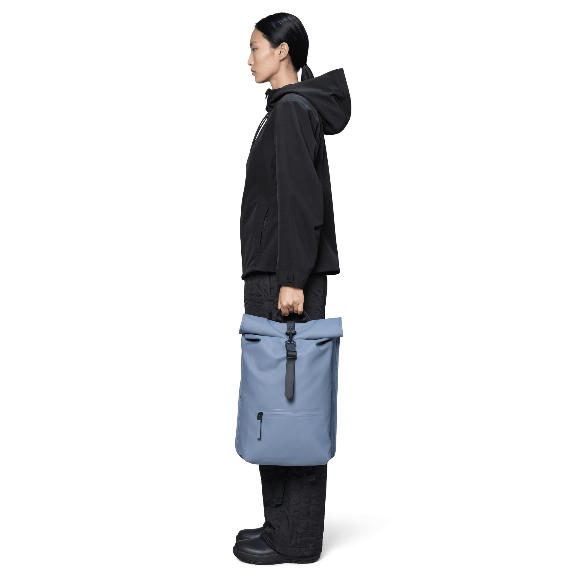 Rains Rolltop Rucksack in Blue Dusk