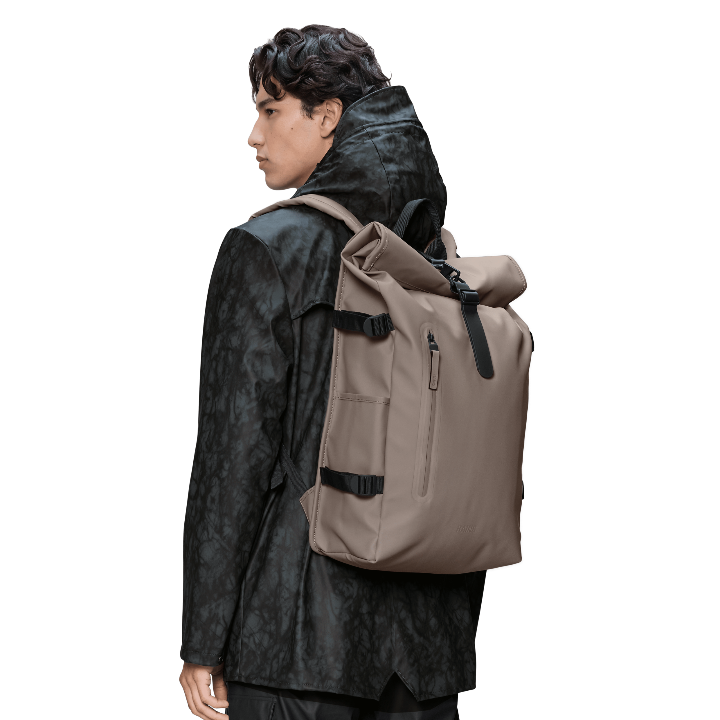 Rains Rolltop Rucksack Large in Cinder