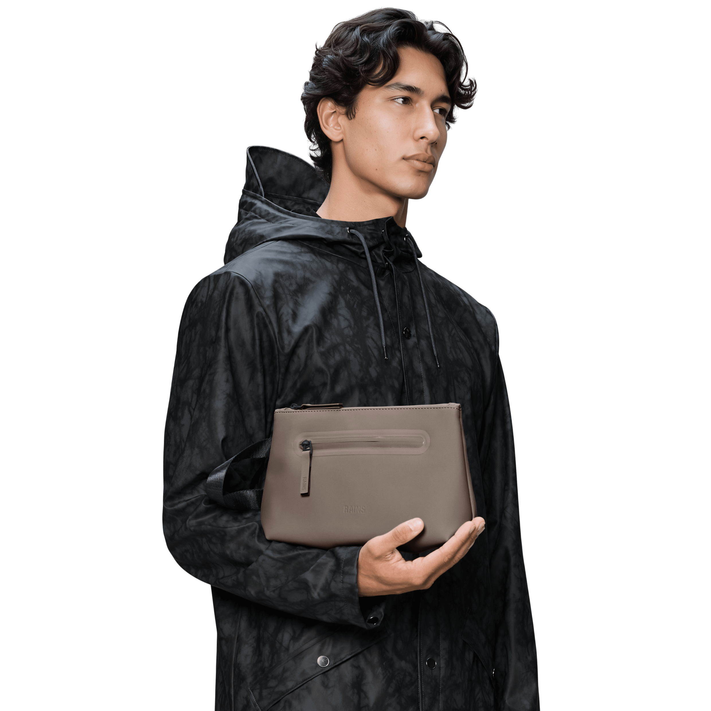 Rains 2 Zip Cosmetic Bag Large in Cinder