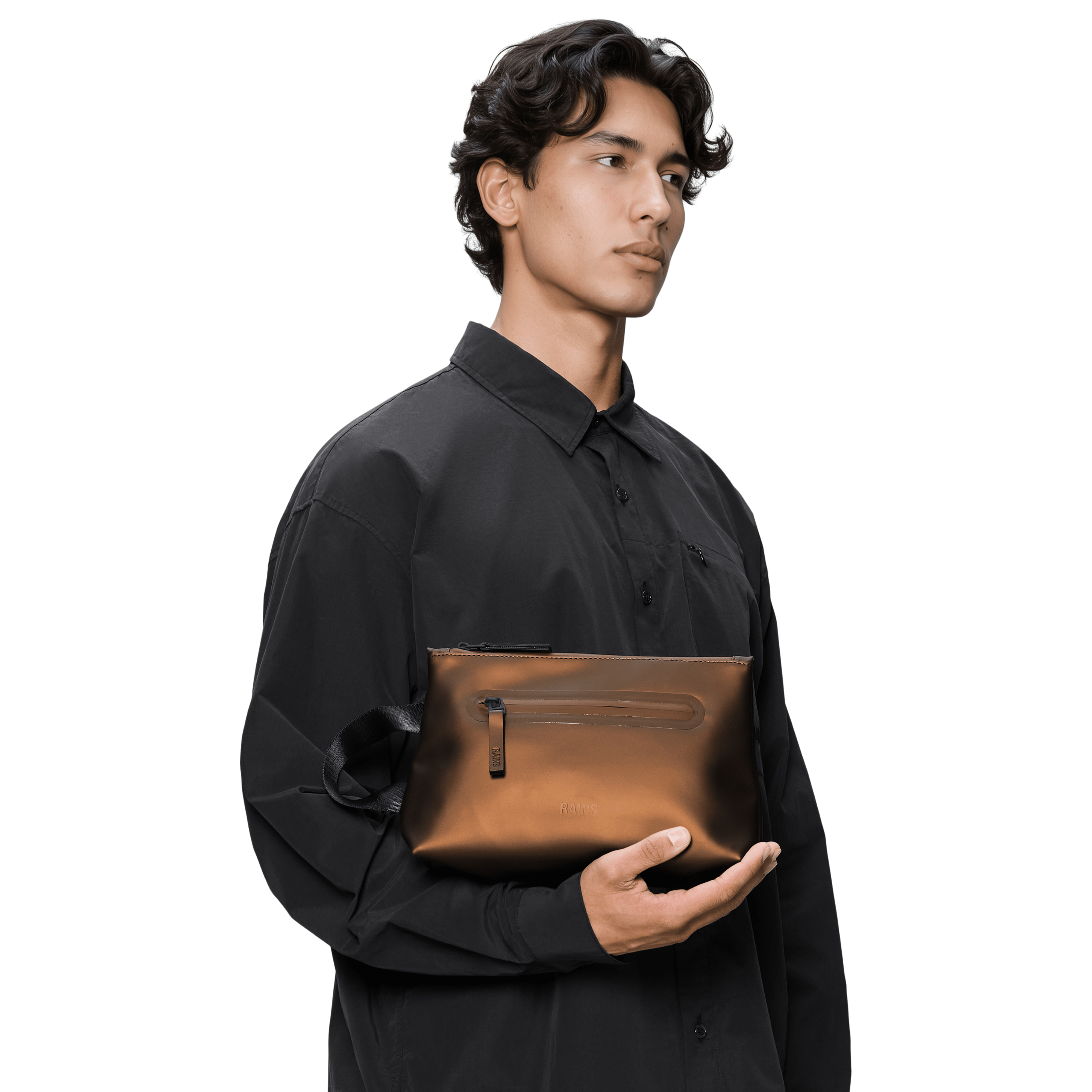 Rains 2 Zip Cosmetic Bag Large in Comet