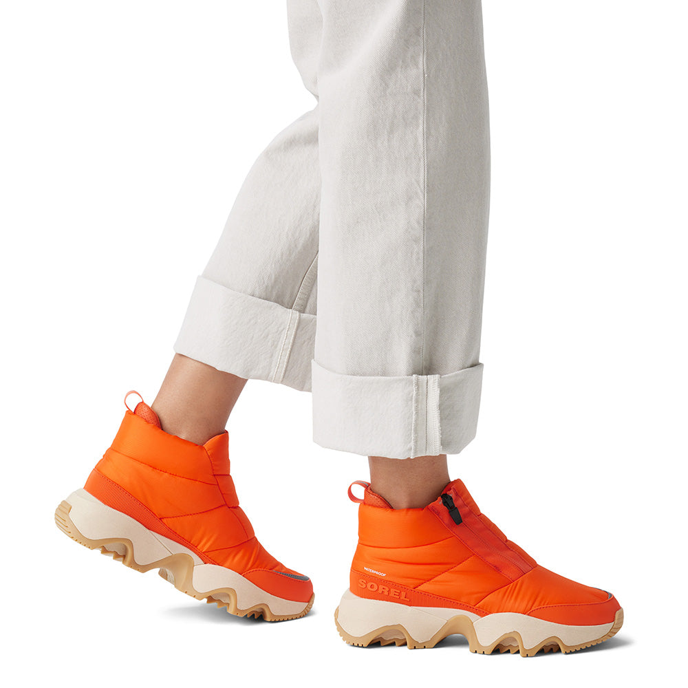 Sorel Women&#39;s Kinetic Impact Puffy Zip Boot in Optimized Orange/Bleached Ceramic