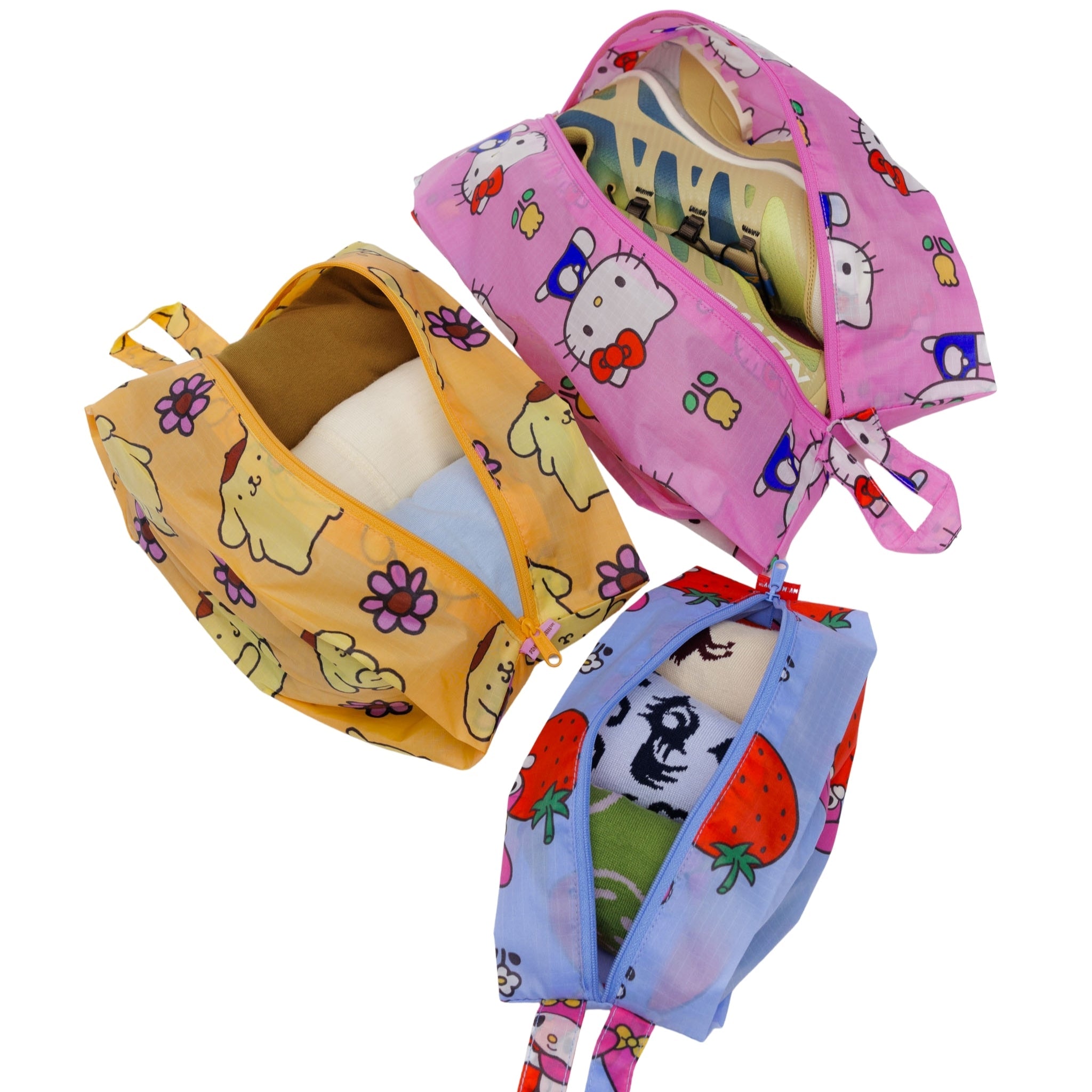 新品　BAGGU ハローキティ&フレンズ　3D ZIP SET 3D Zip Set Hello Kitty and Friends Florals - Baggu