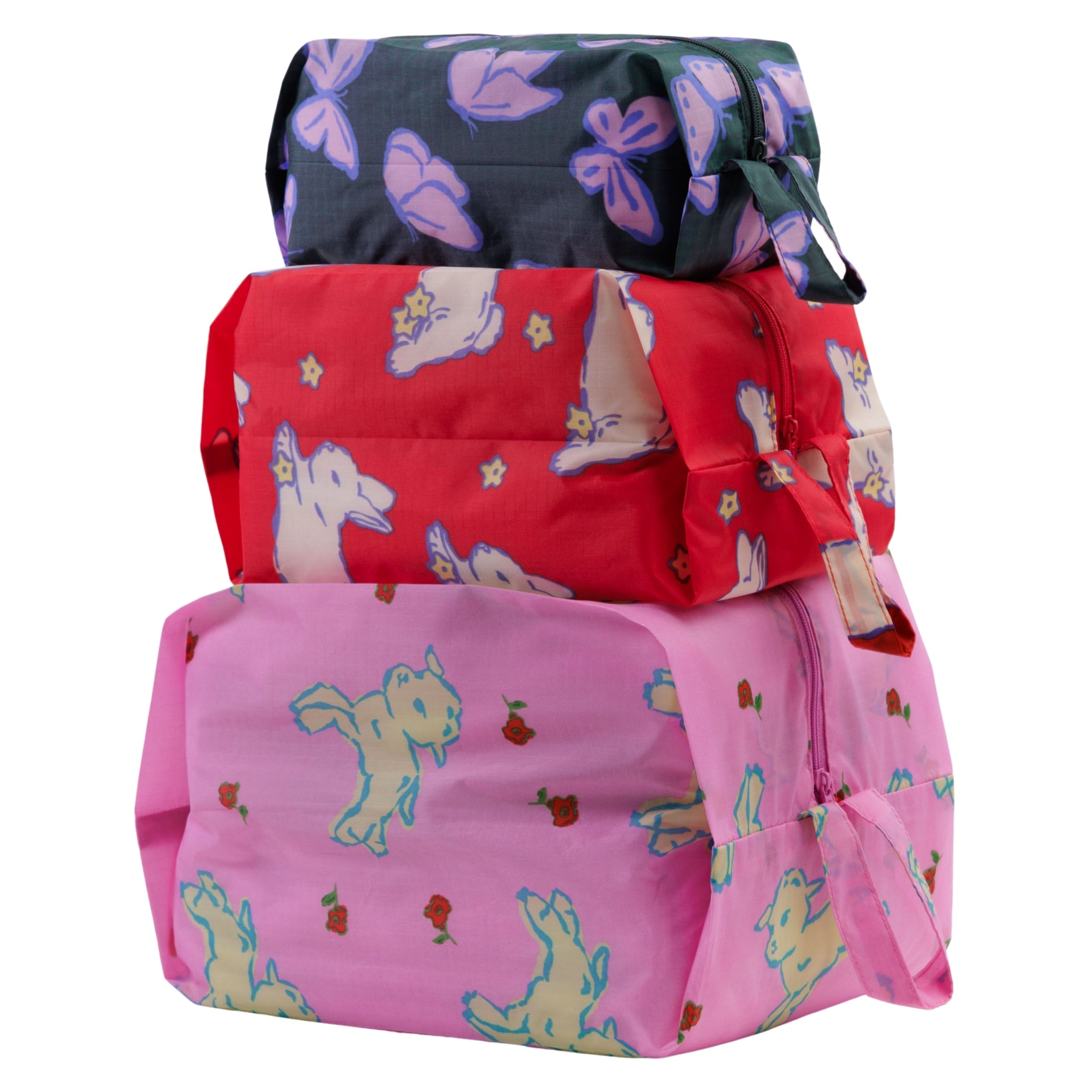 Baggu 3D Zip Set in Spring Animals
