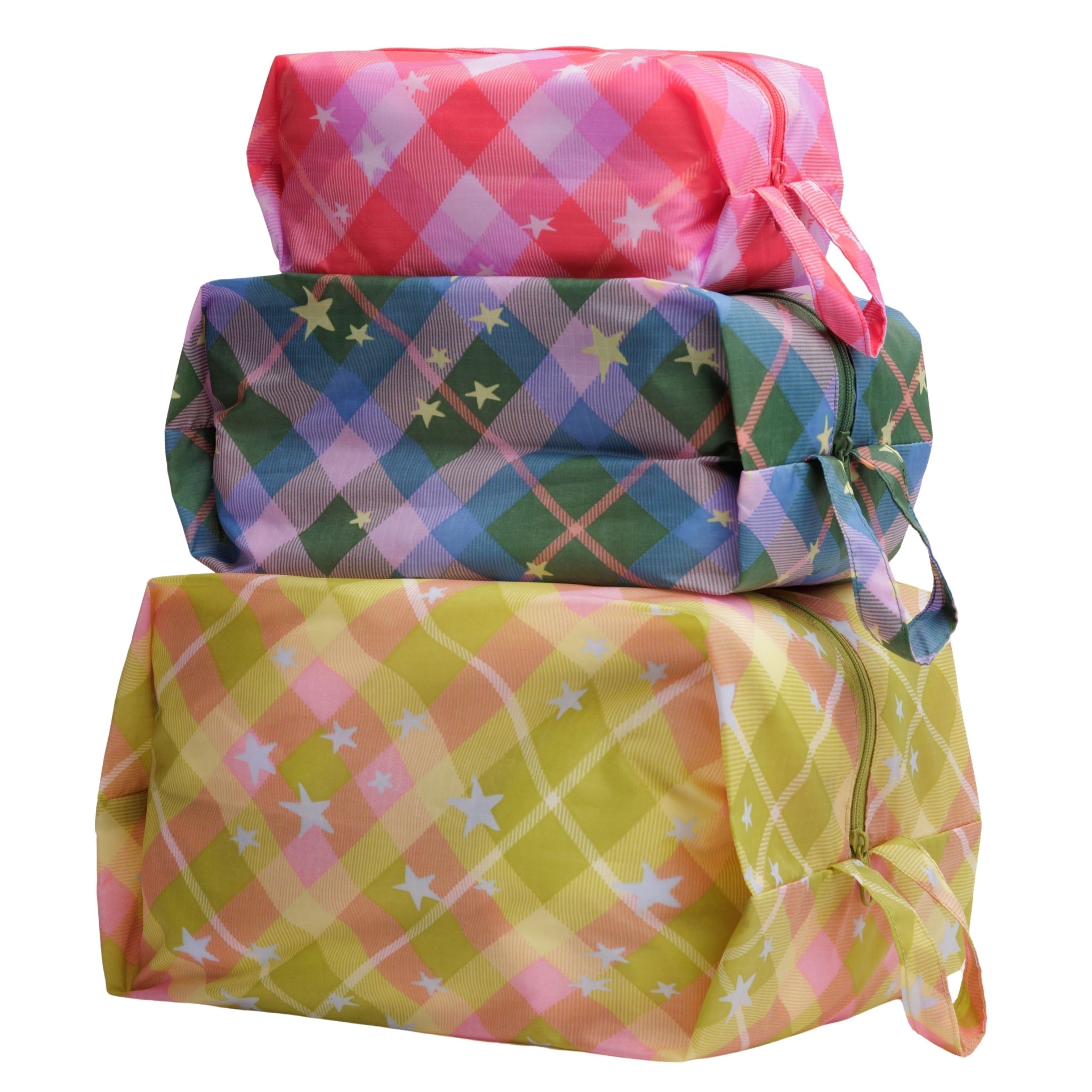 Baggu 3D Zip Set in Star Plaid