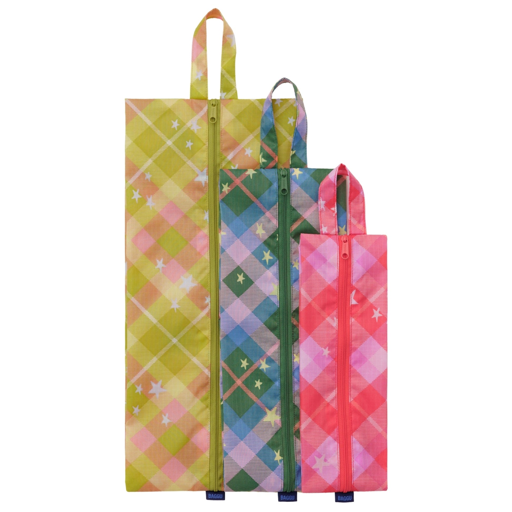 Baggu 3D Zip Set in Star Plaid