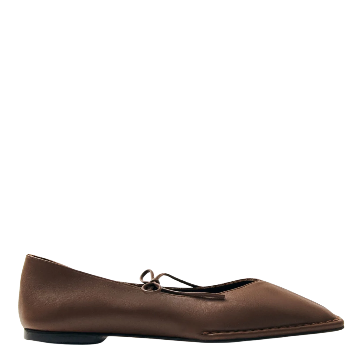 Alohas Women's Sway Leather Ballet Flats in Chestnut Brown