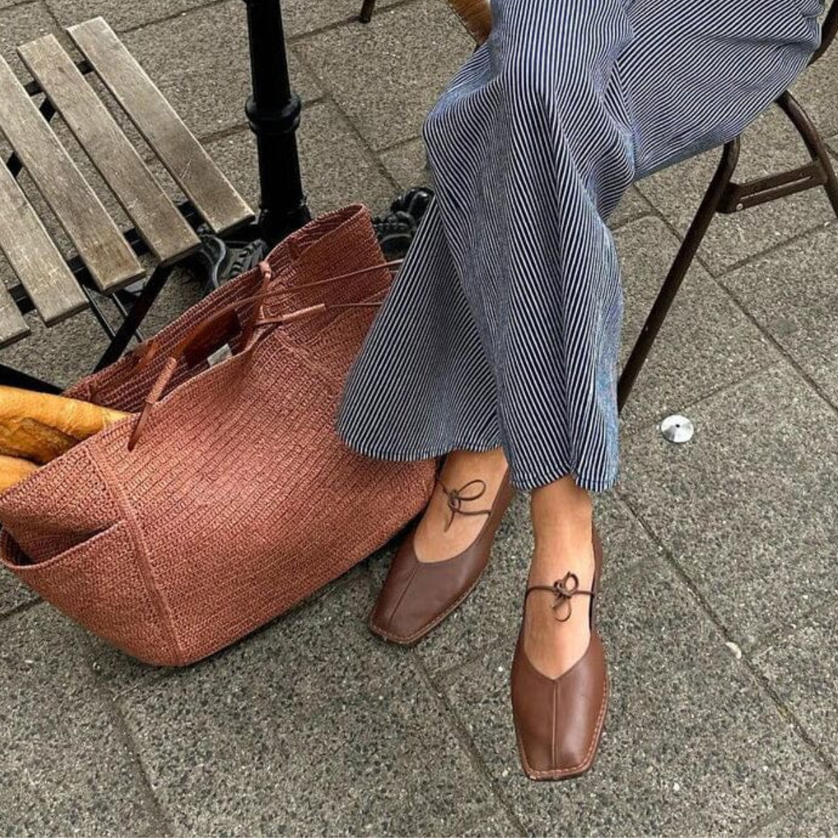 Alohas Women's Sway Leather Ballet Flats in Chestnut Brown