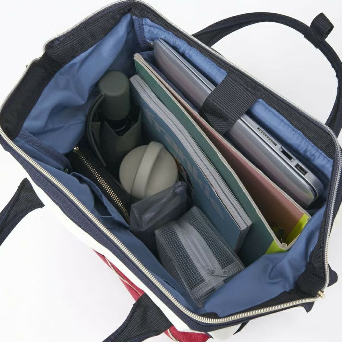 Anello Cross Bottle Backpack Regular in Grey Beige/Mint Green