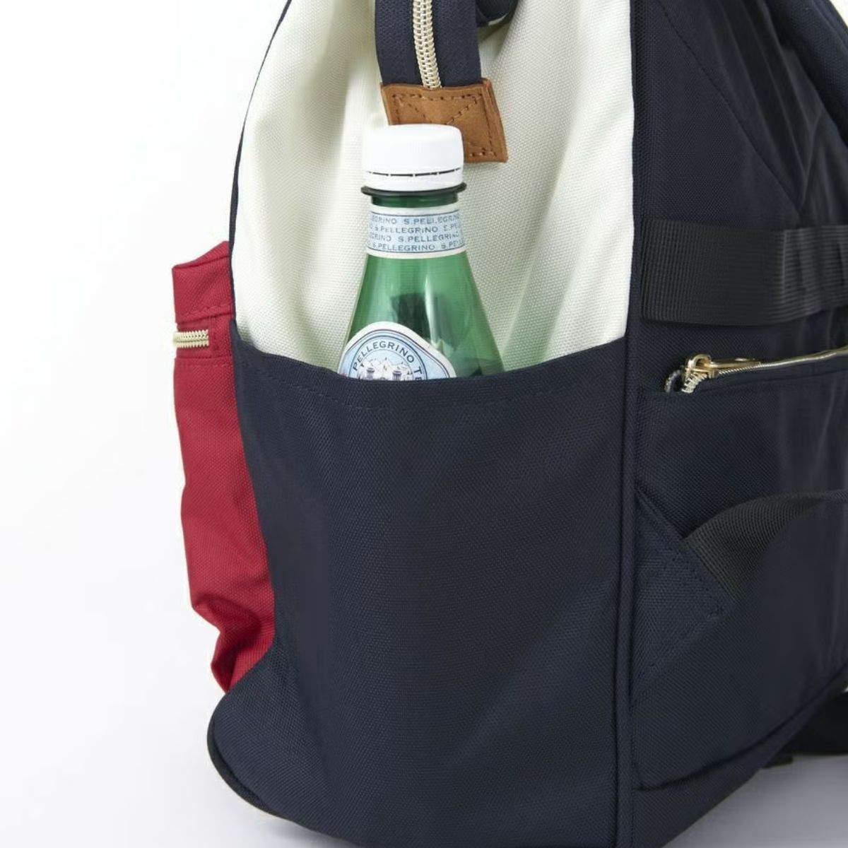 Anello Cross Bottle Backpack Regular in Grey Beige/Mint Green