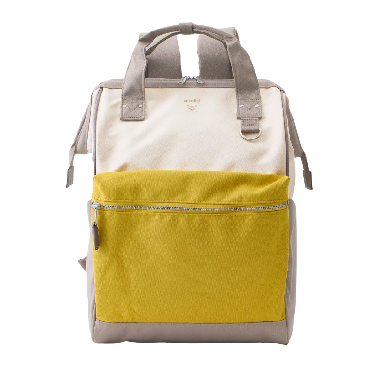 Anello Cross Bottle Backpack Large in Ivory Mustard