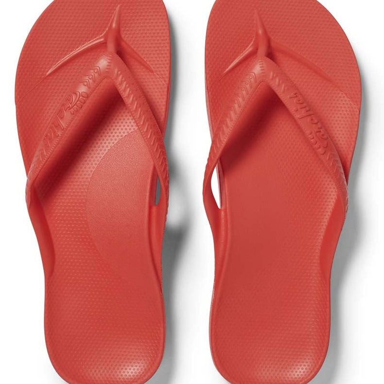 Archies Arch Support Flip Flops in Coral