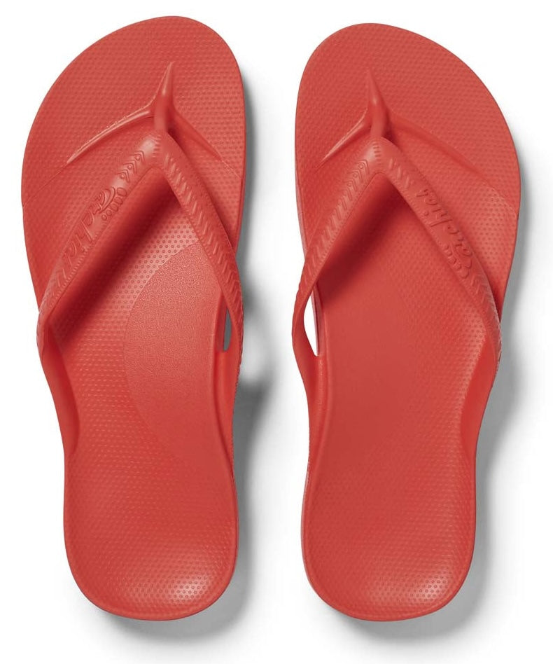 Archies Arch Support Flip Flops in Coral
