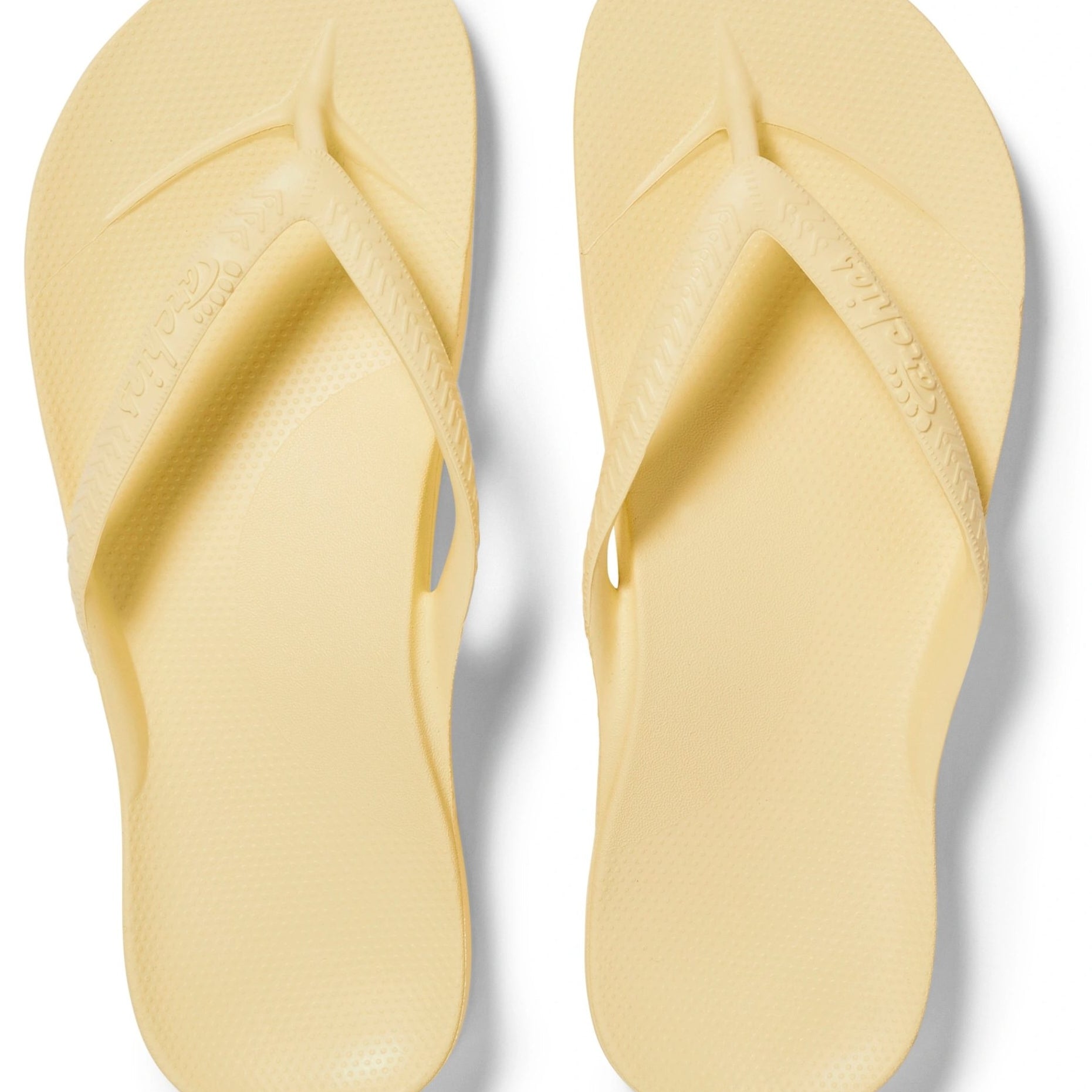 Archies Arch Support Flip Flops in Lemon
