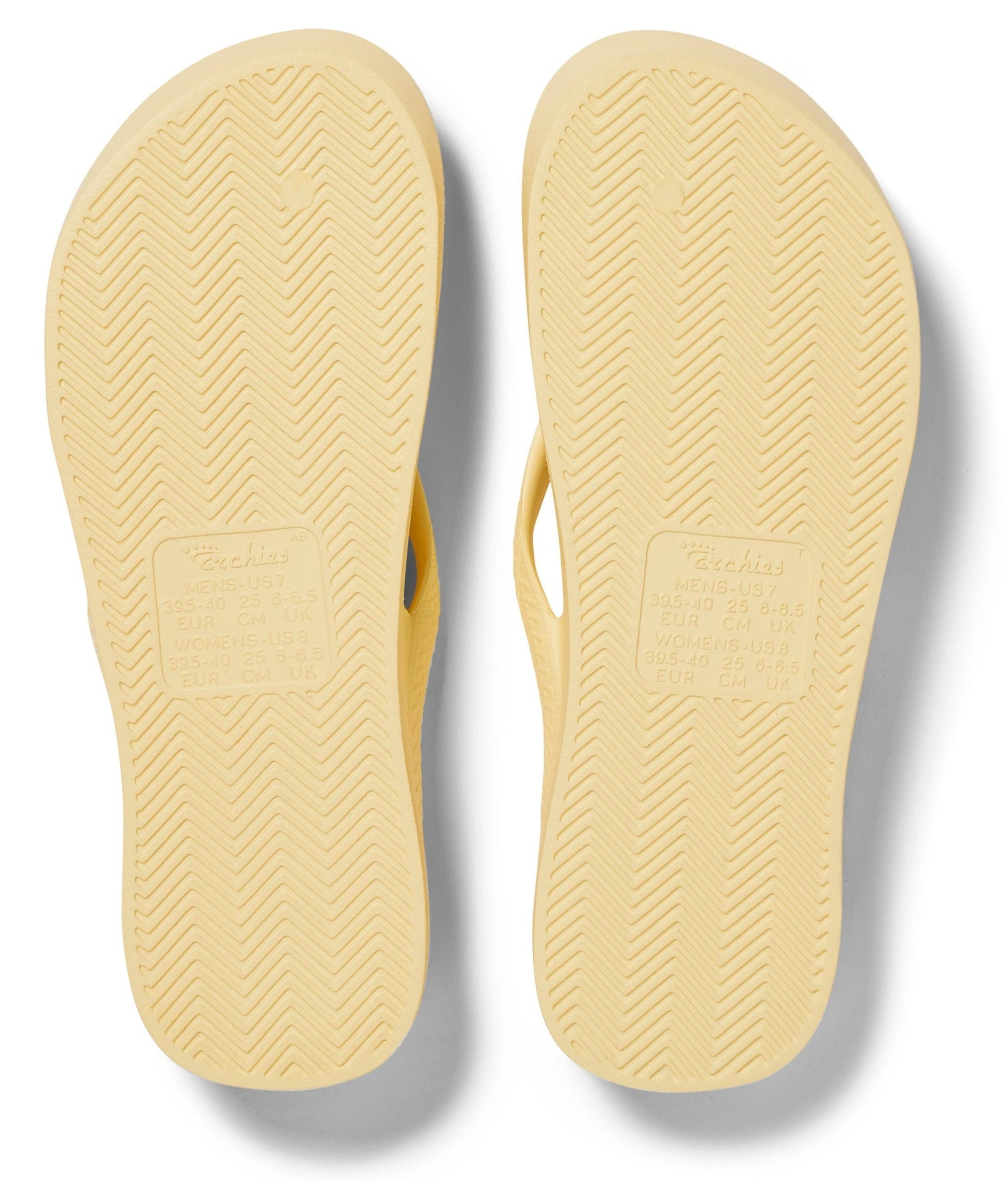 Archies Arch Support Flip Flops in Lemon