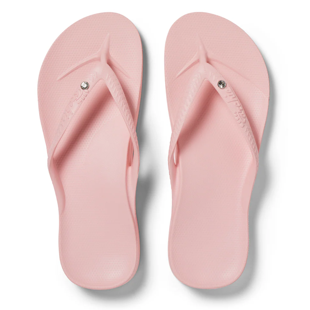 Archies Women's Crystal Arch Support Flip Flops in Pink