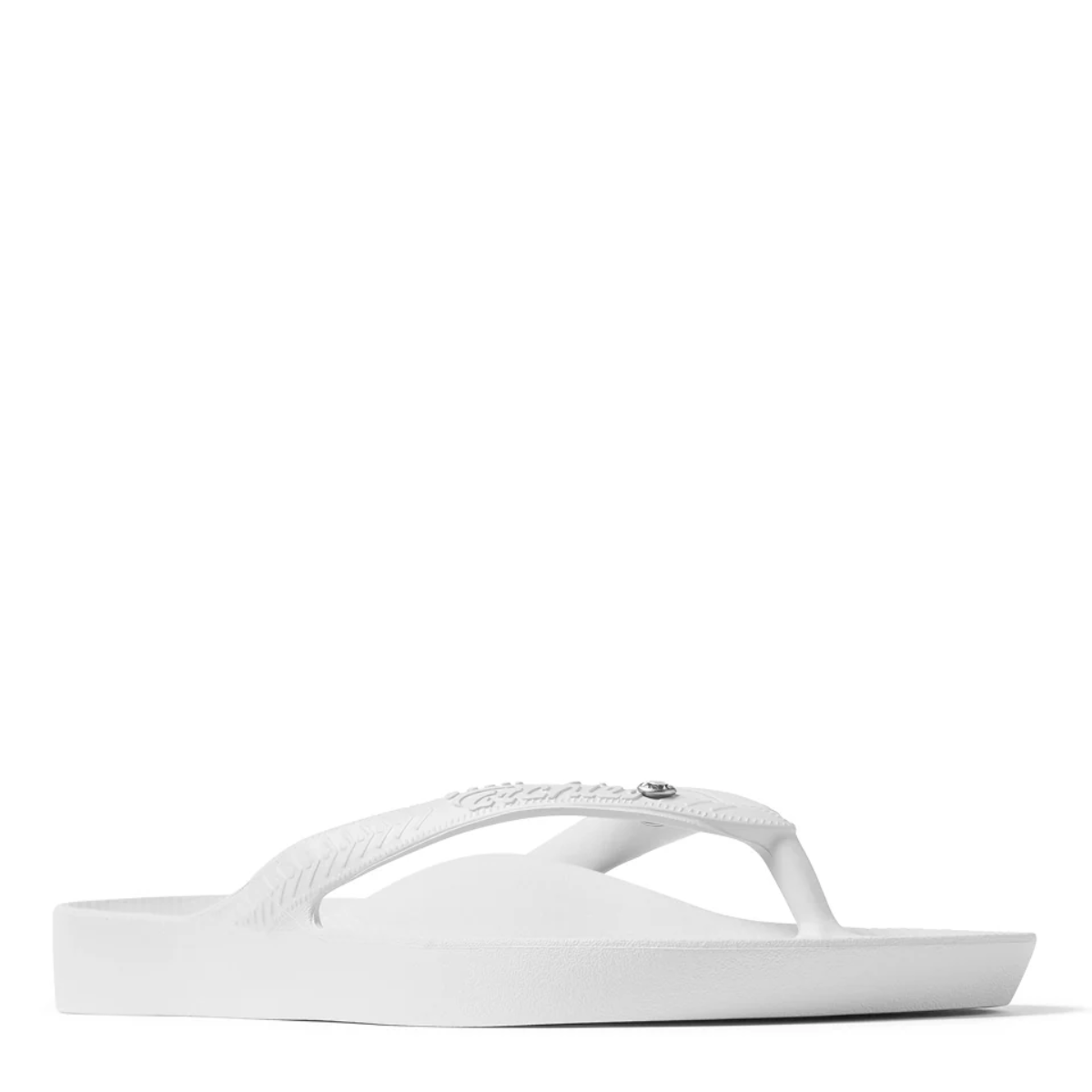 Archies Women's Crystal Arch Support Flip Flops in White