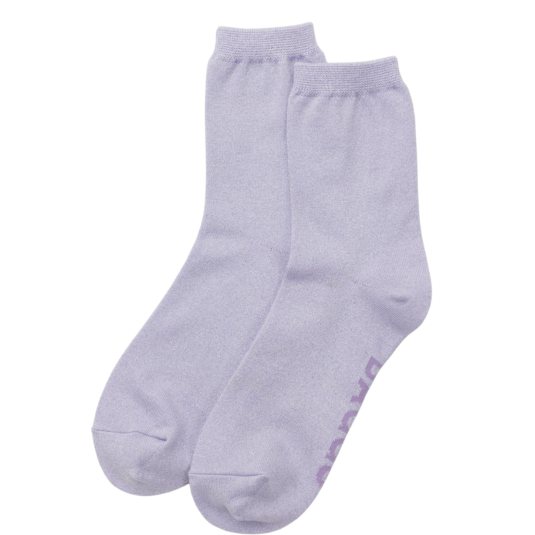 Baggu Crew Sock in Lilac Metallic