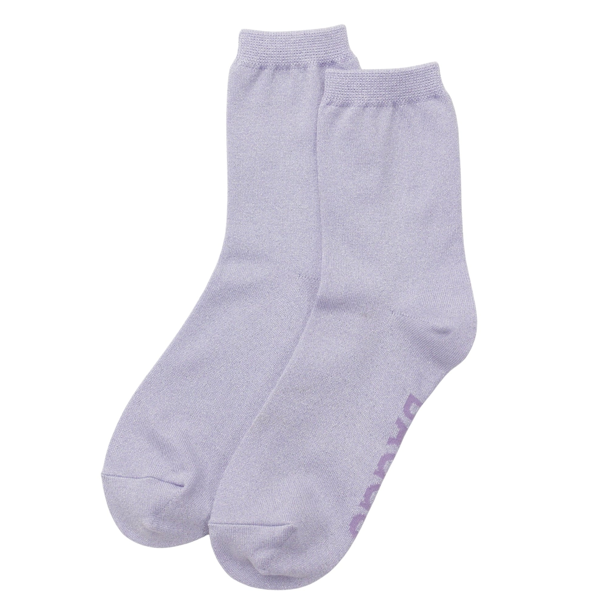 Baggu Crew Sock in Lilac Metallic