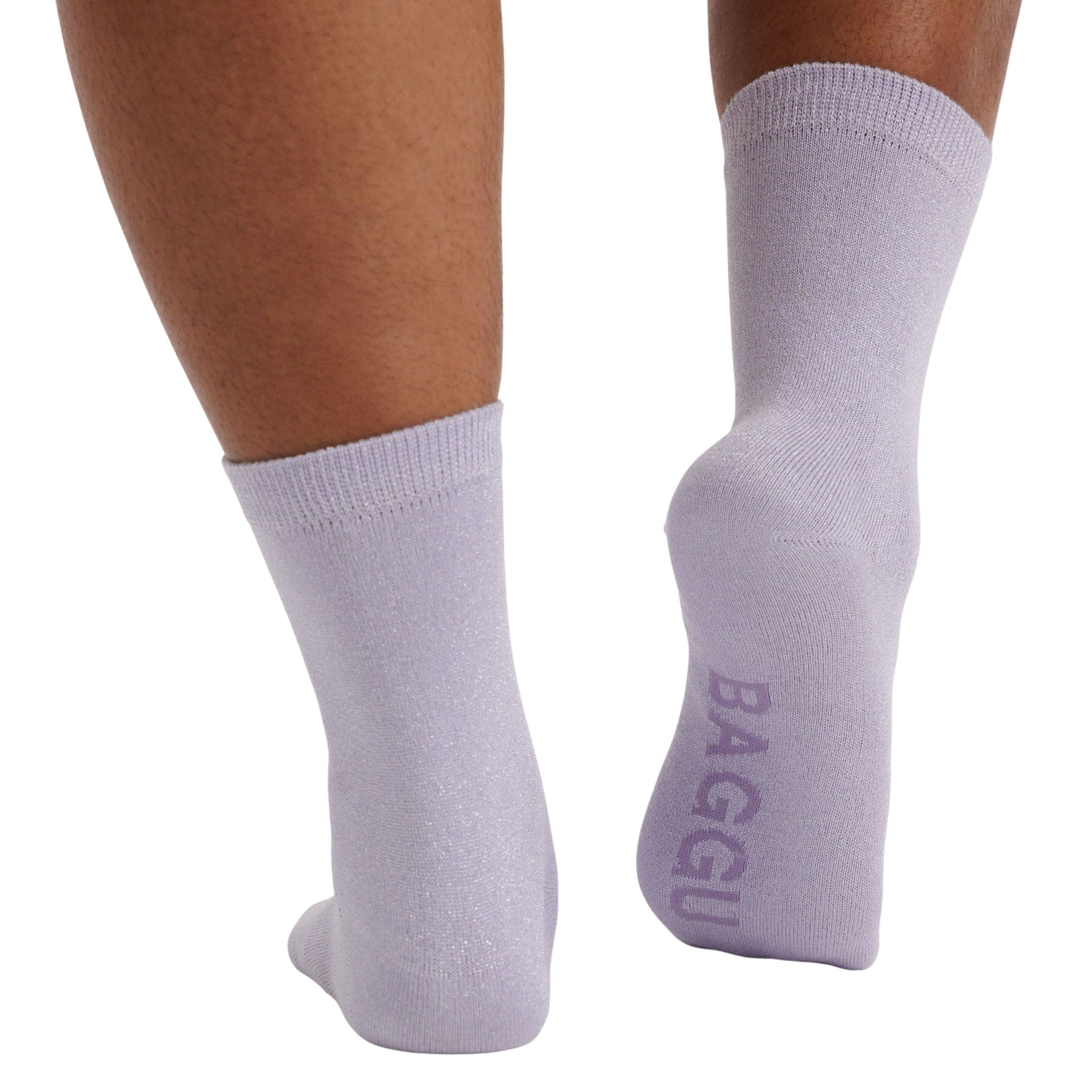 Baggu Crew Sock in Lilac Metallic