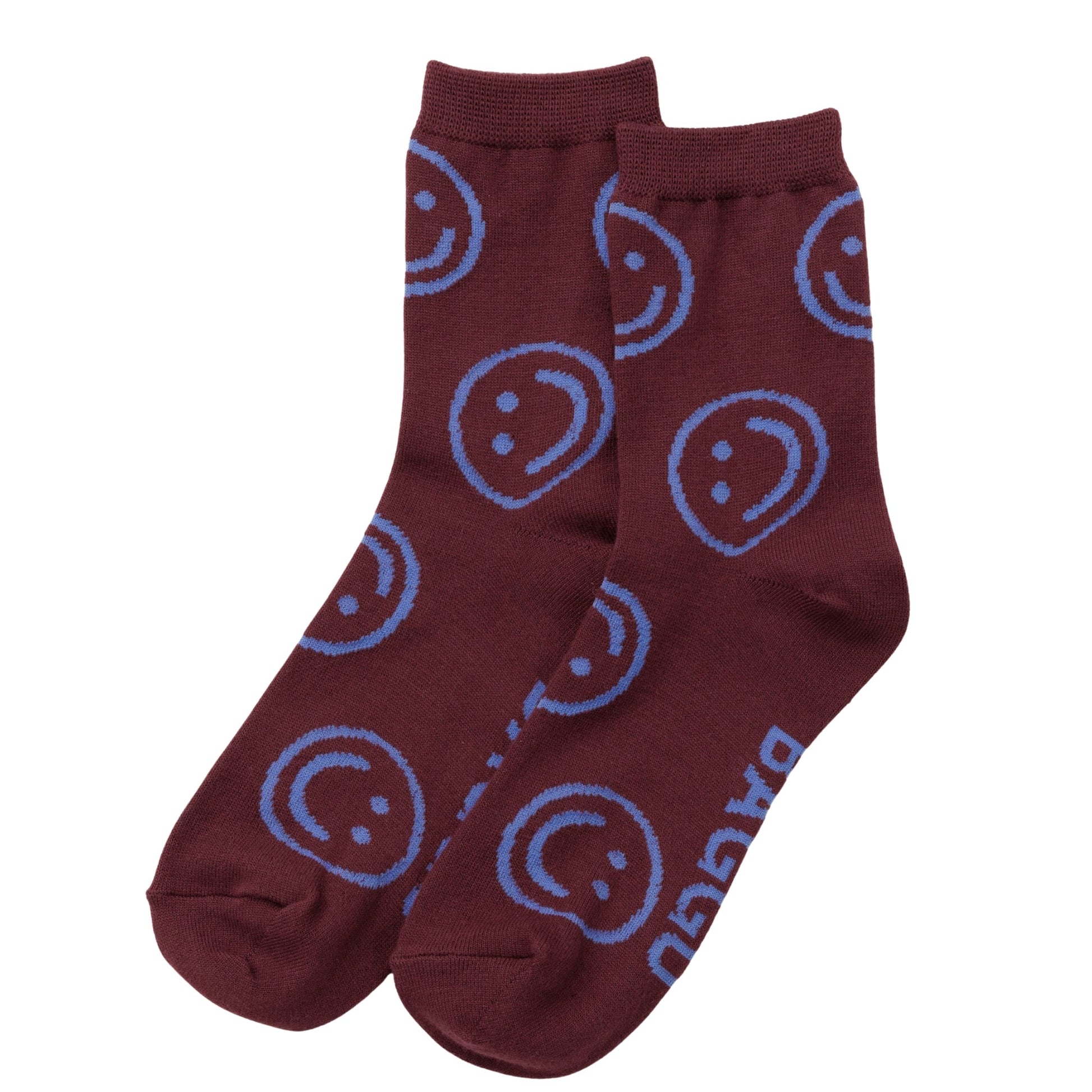 Baggu Crew Sock in Mahogany Happy