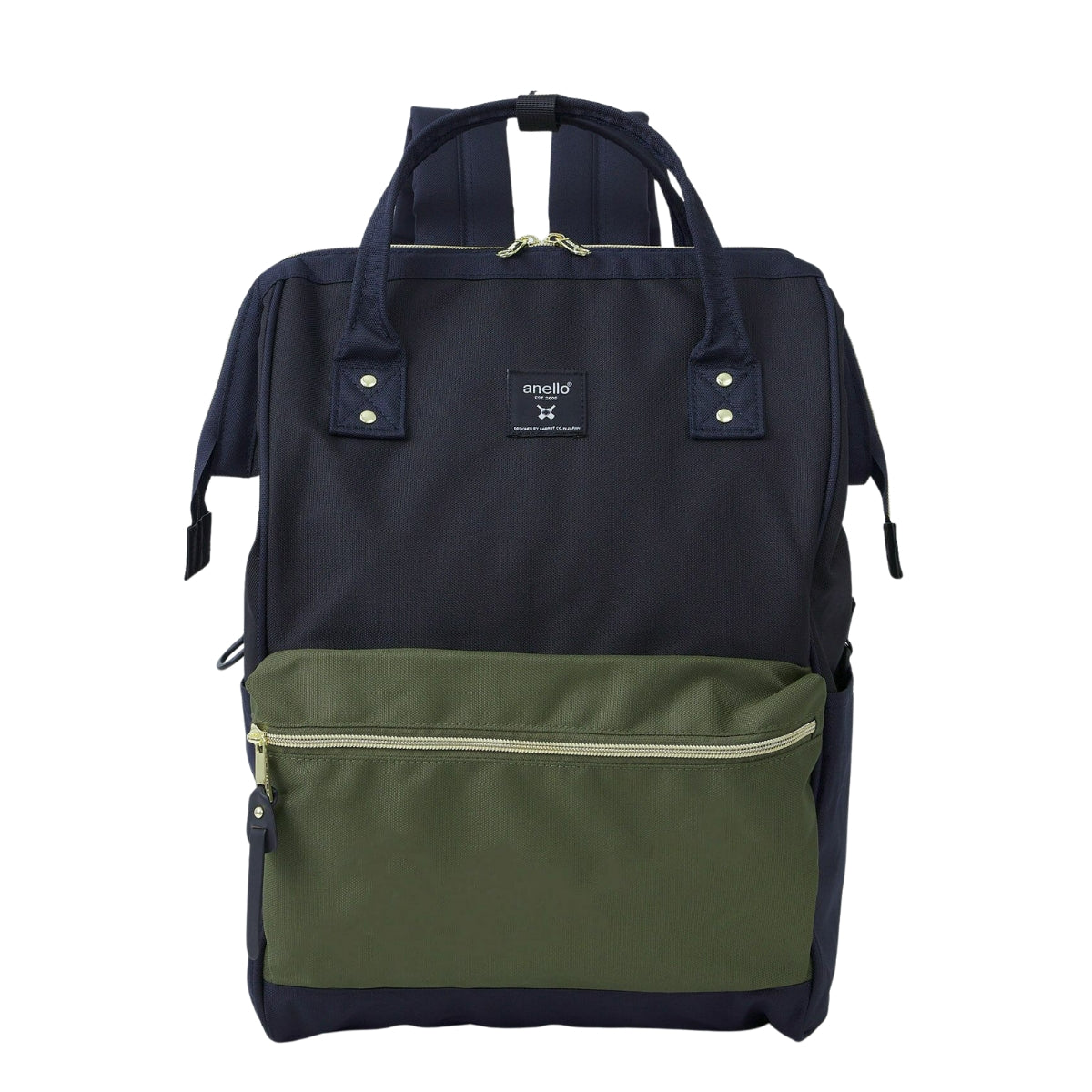 Anello Cross Bottle Backpack Large in Navy Olive