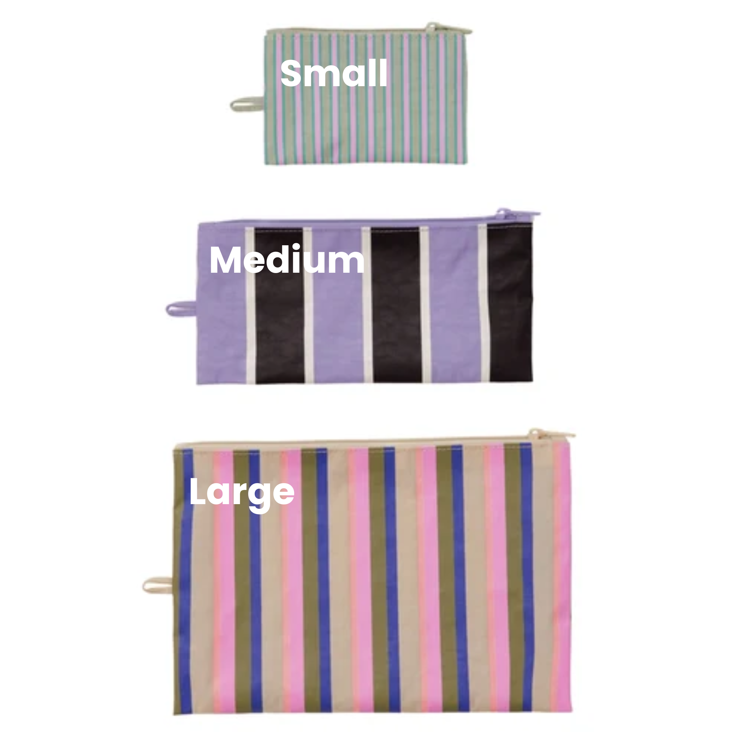 Baggu Flat Pouch Large in Candy Shop Stripes