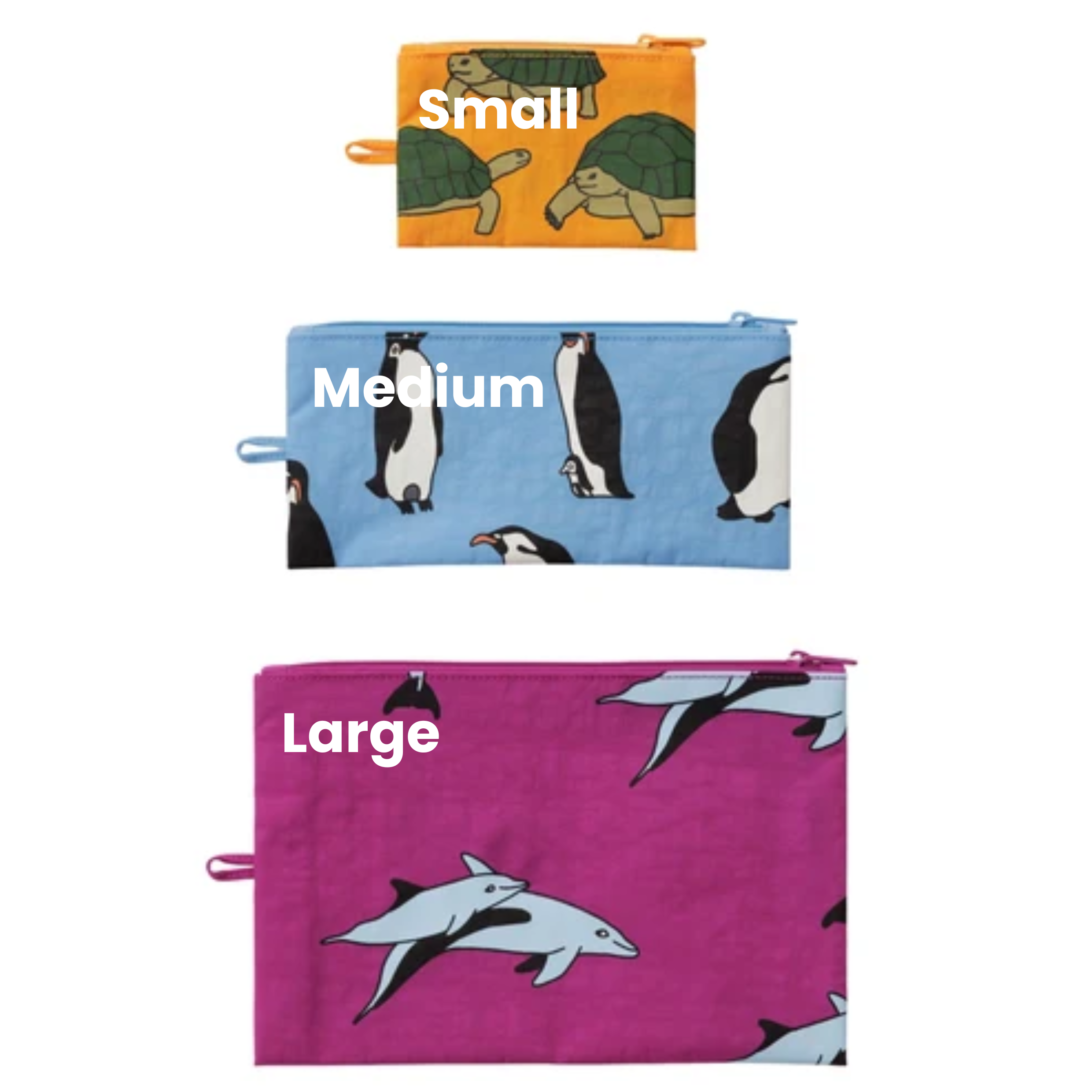 Baggu Flat Pouch Medium in Penguin