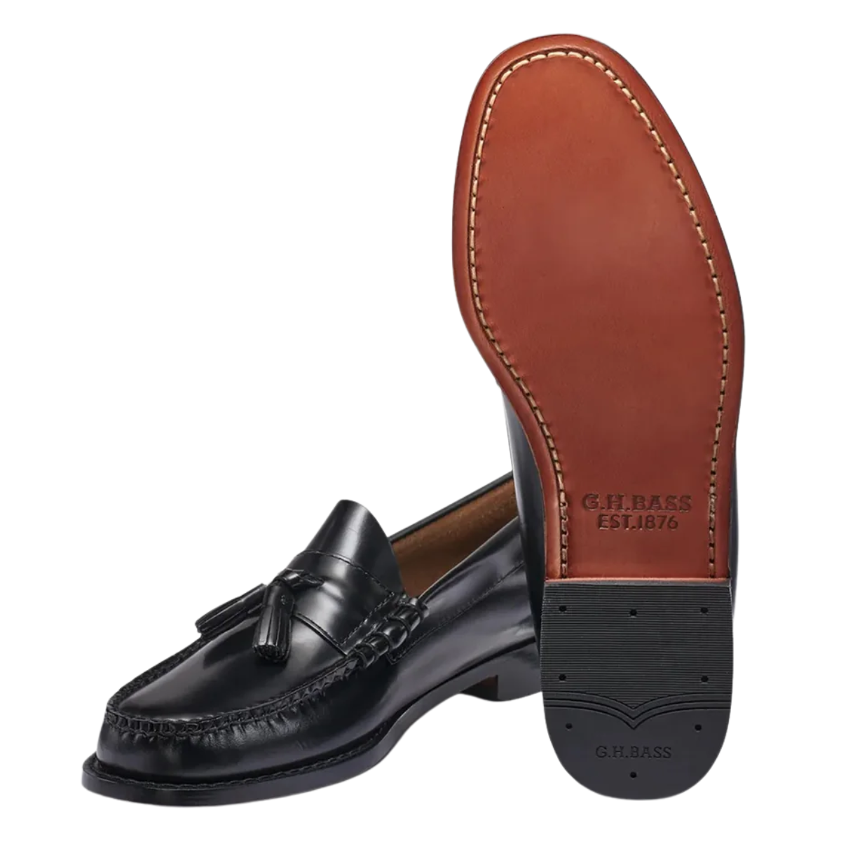 G.H. Bass Men's Lennox Leather Tassel Weejuns Loafer in Black