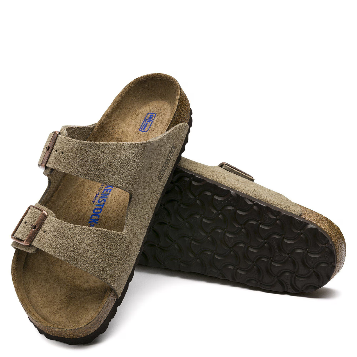 Birkenstock Women's Arizona Softbed Suede Leather in Taupe
