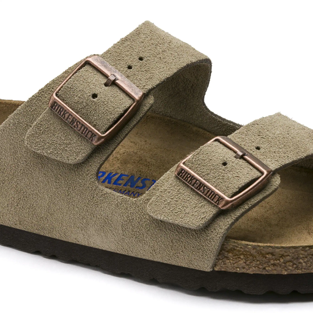 Birkenstock Women's Arizona Softbed Suede Leather in Taupe