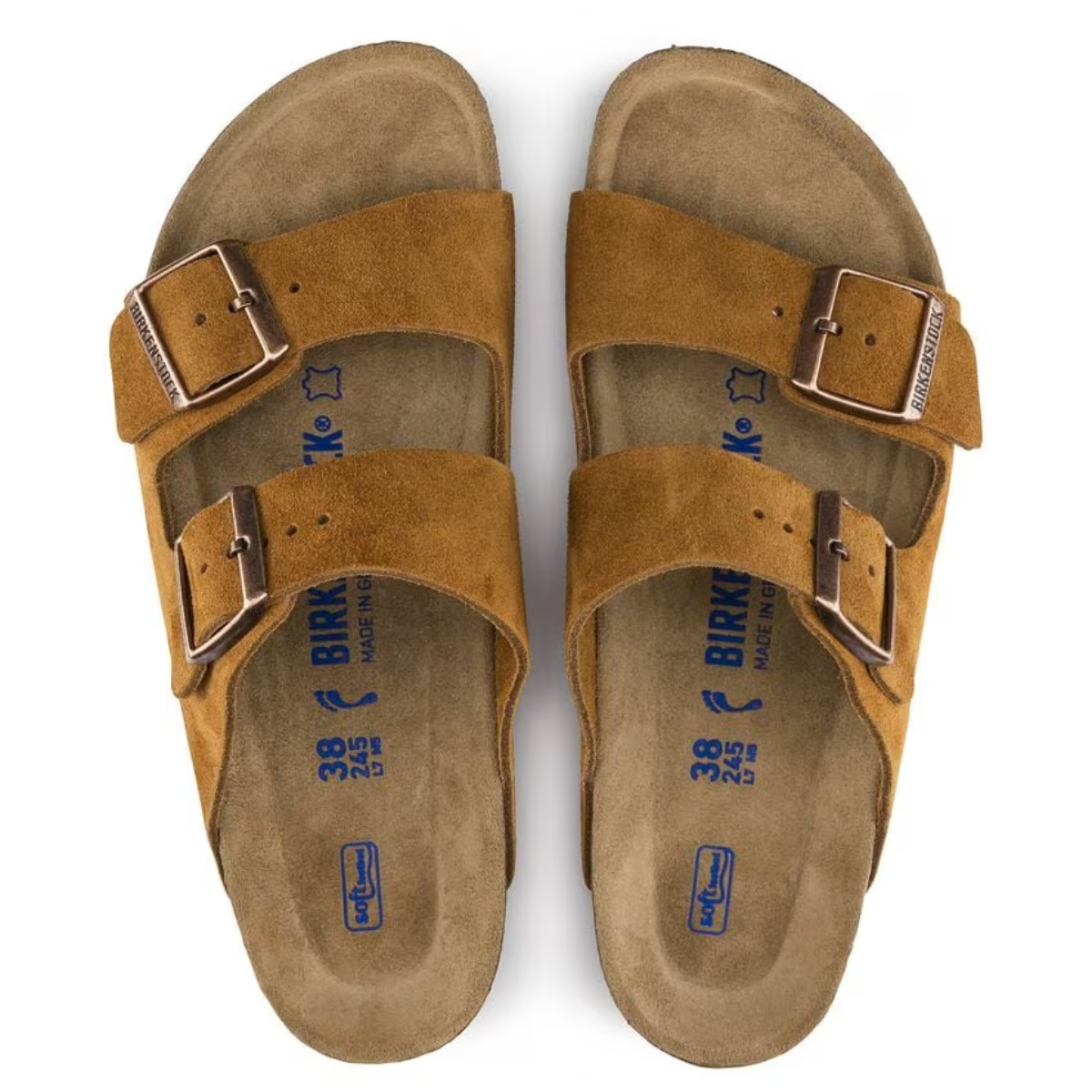 Birkenstock Arizona Softbed Suede Leather in Mink