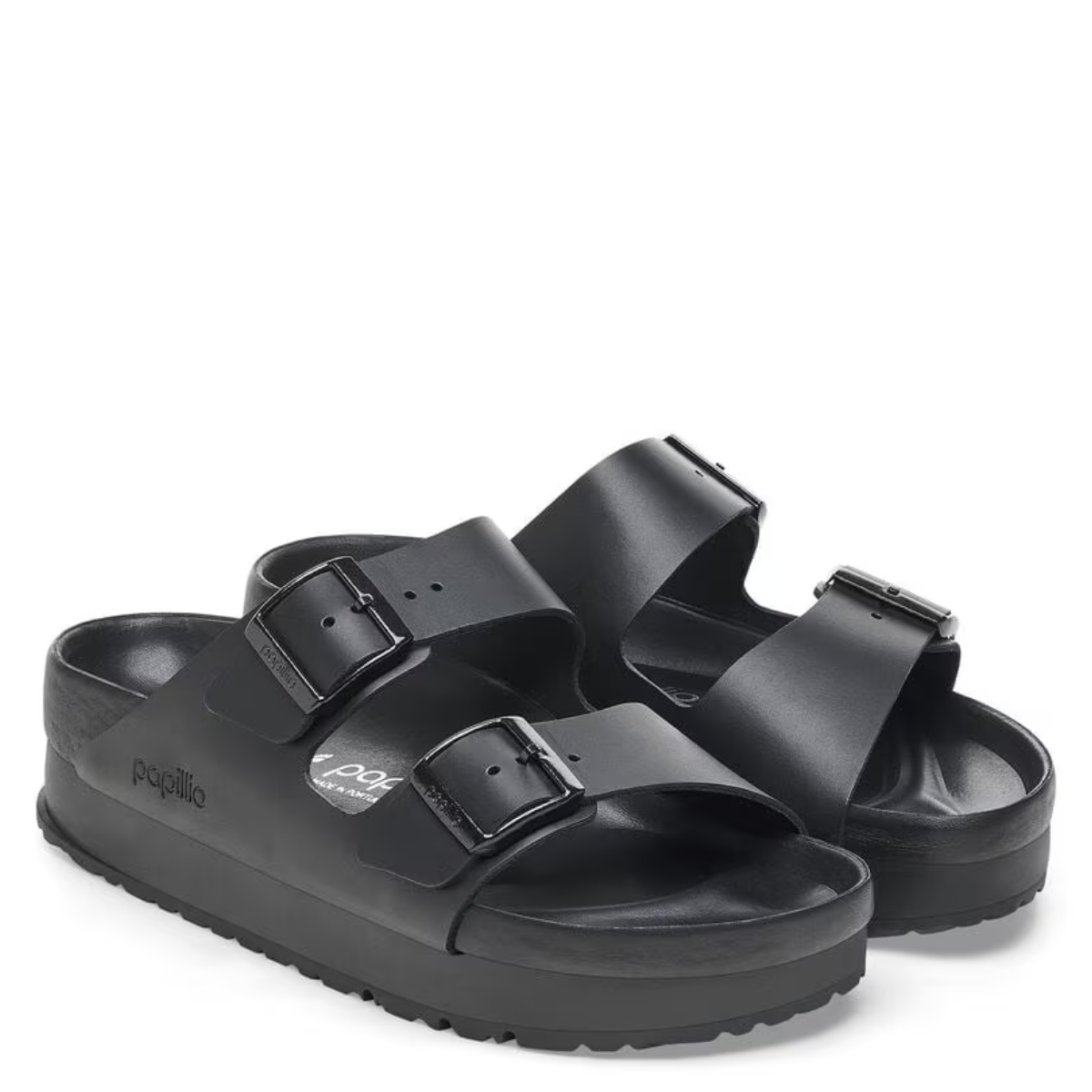 Birkenstock Women's Arizona Flex Platform Leather in Black