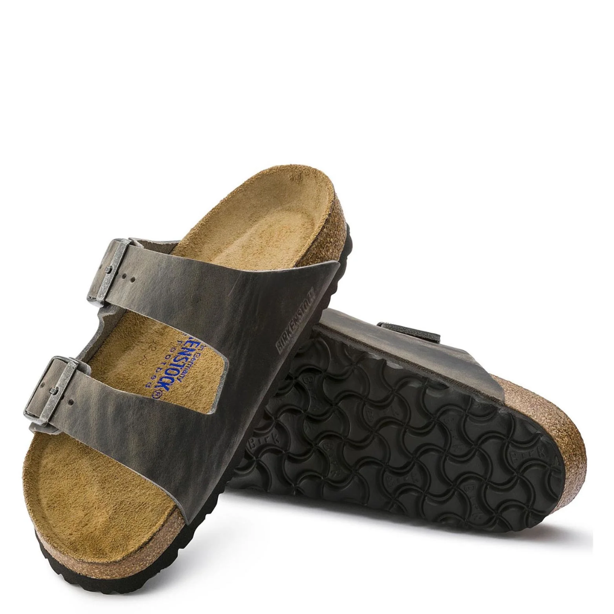 Birkenstock Arizona Softbed Oiled Leather in Iron
