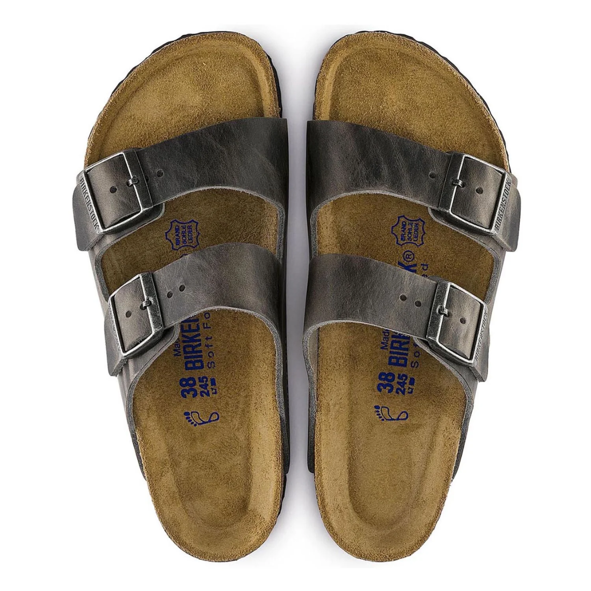 Birkenstock Arizona Softbed Oiled Leather in Iron