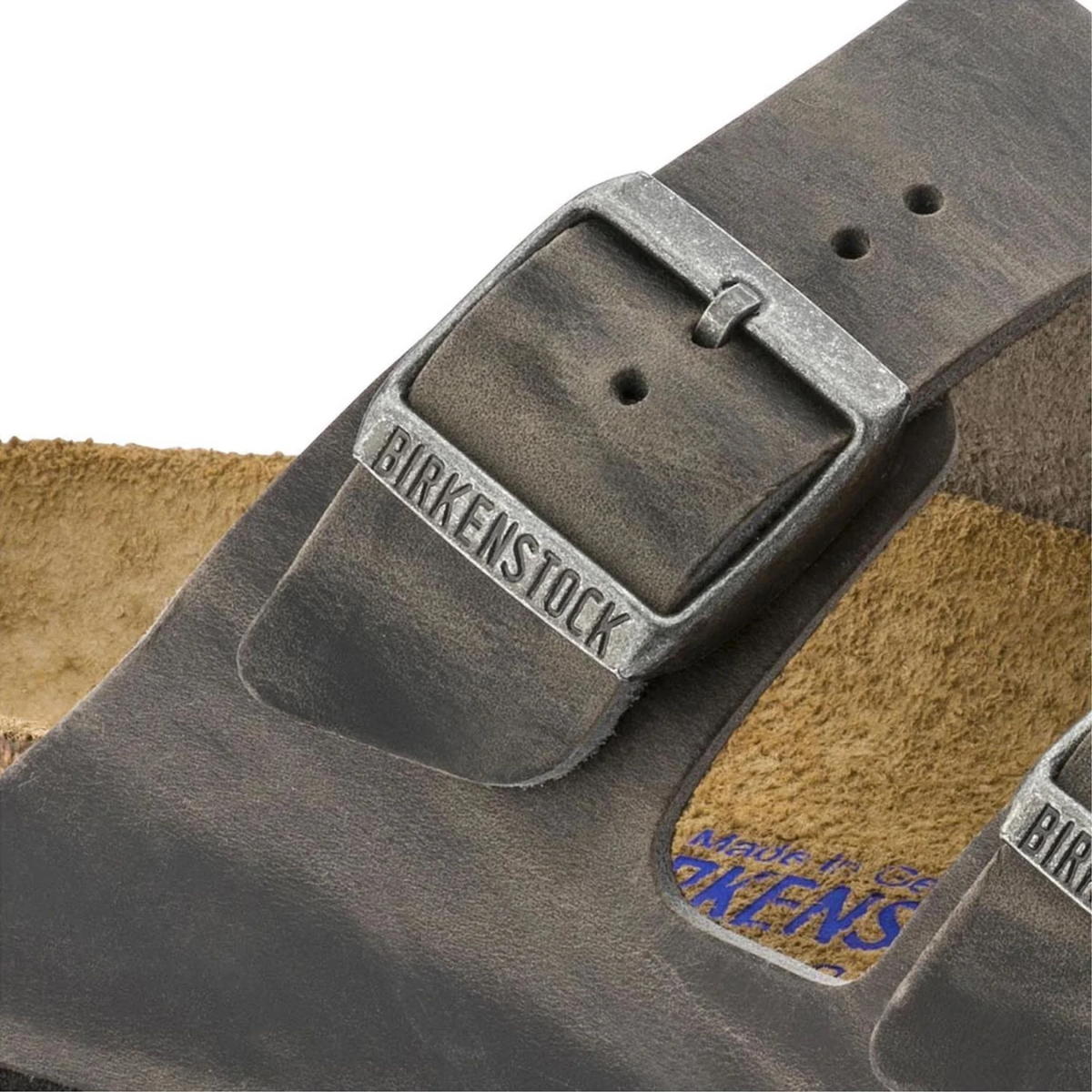Birkenstock Arizona Softbed Oiled Leather in Iron