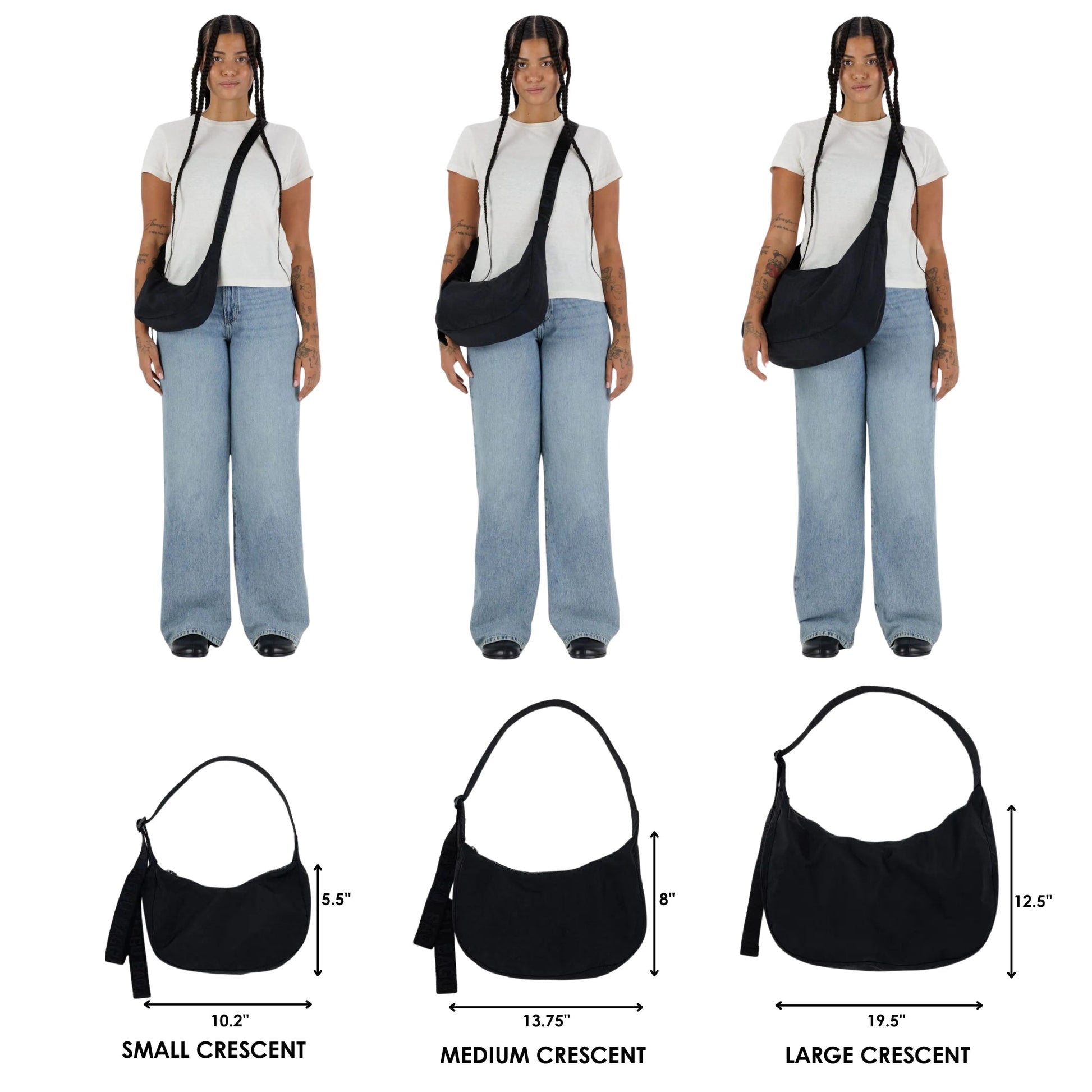 Baggu Medium Nylon Crescent Bag in My Melody Strawberry