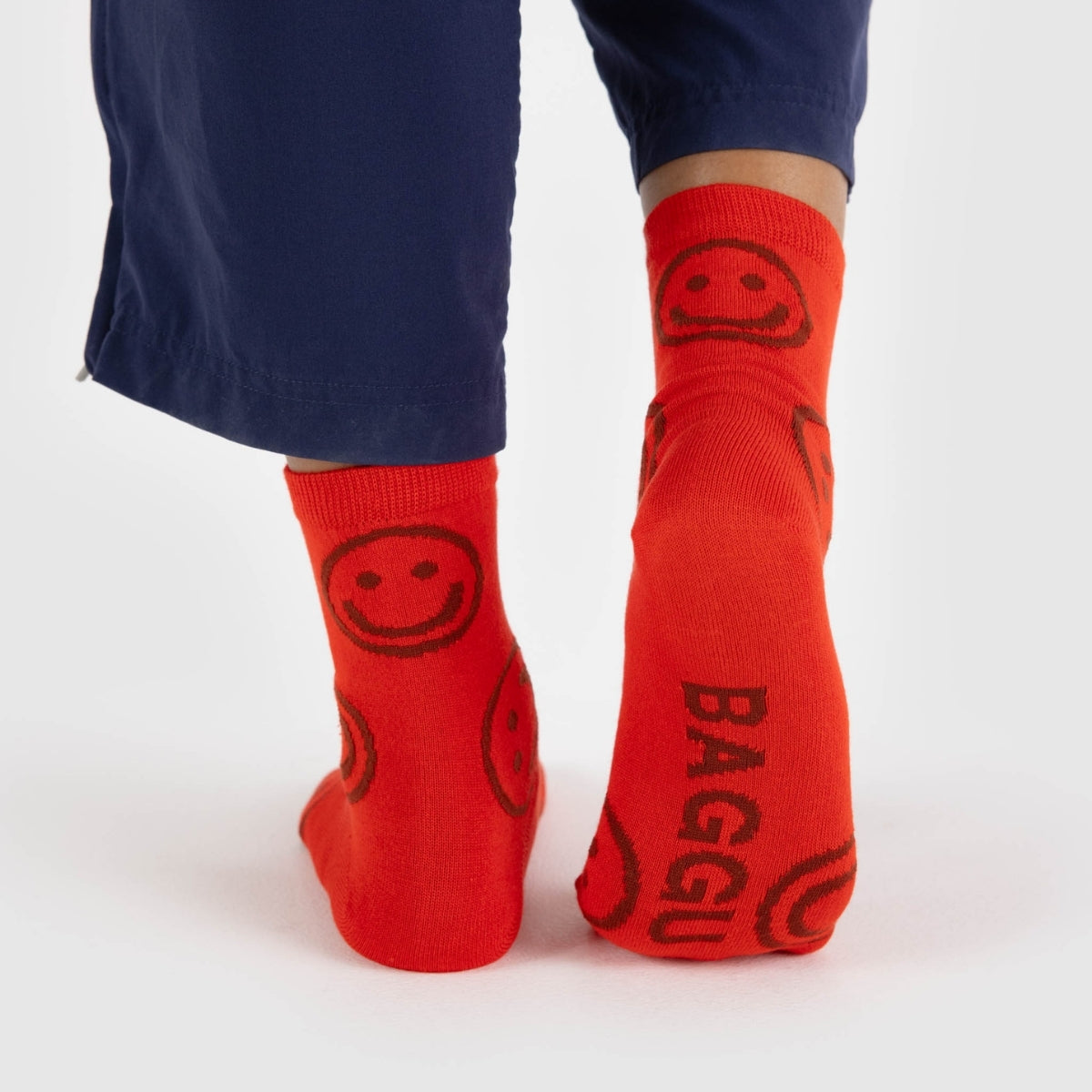 Baggu Crew Sock in Red Happy