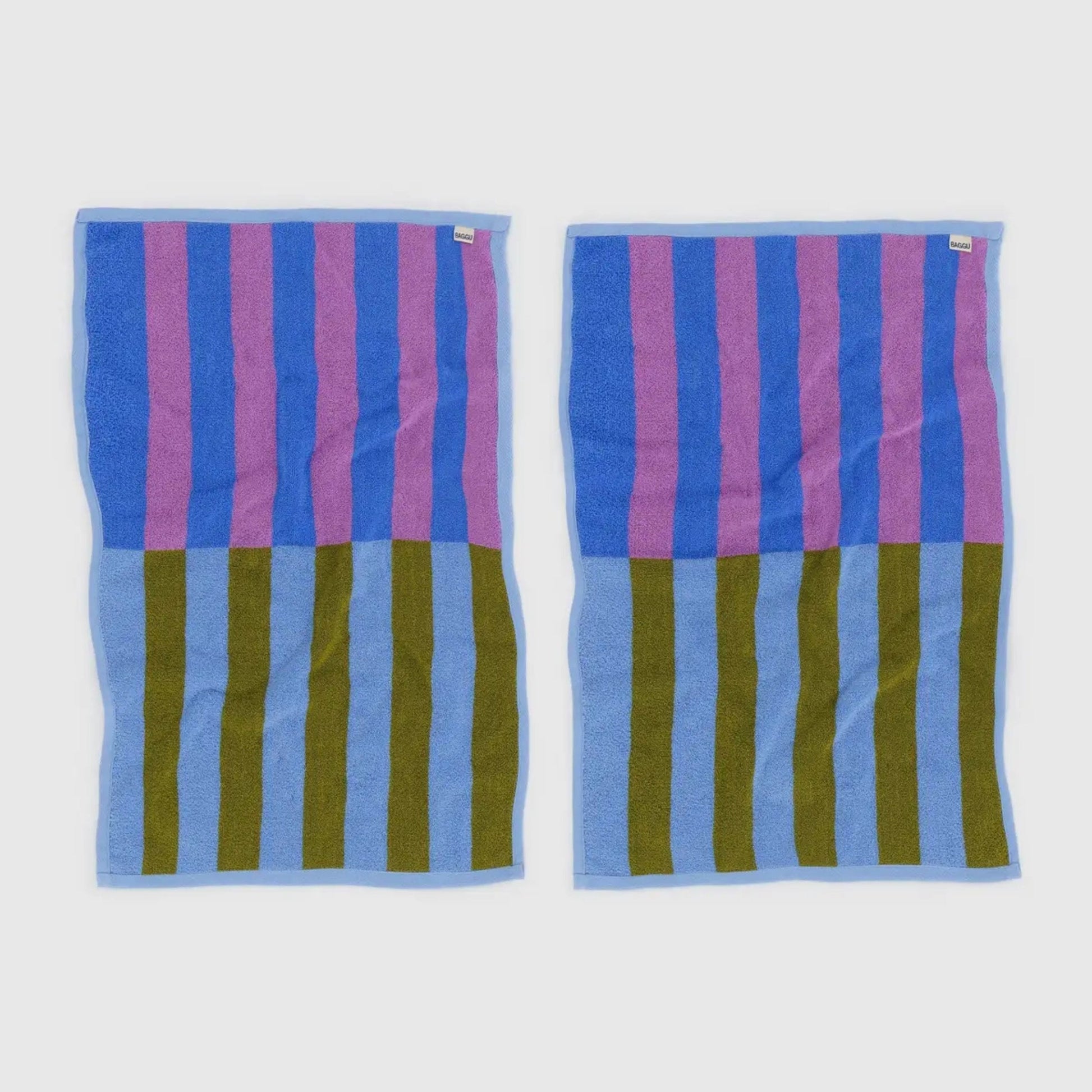 Baggu Hand Towel Set of 2 in Cabana Stripe Mix